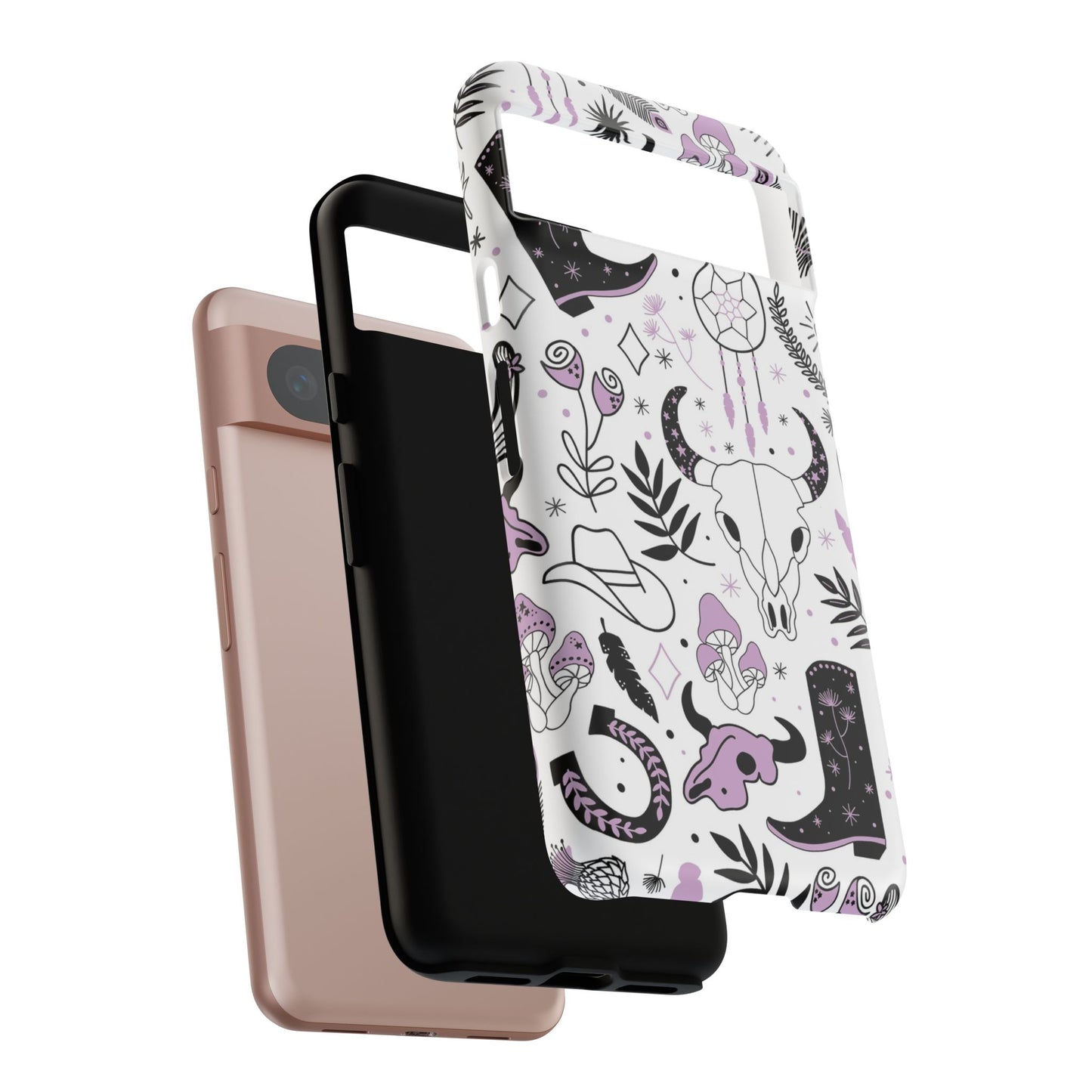 Purple and Black Western Protective Drop Proof Case Iphone, Samsung and Google phones