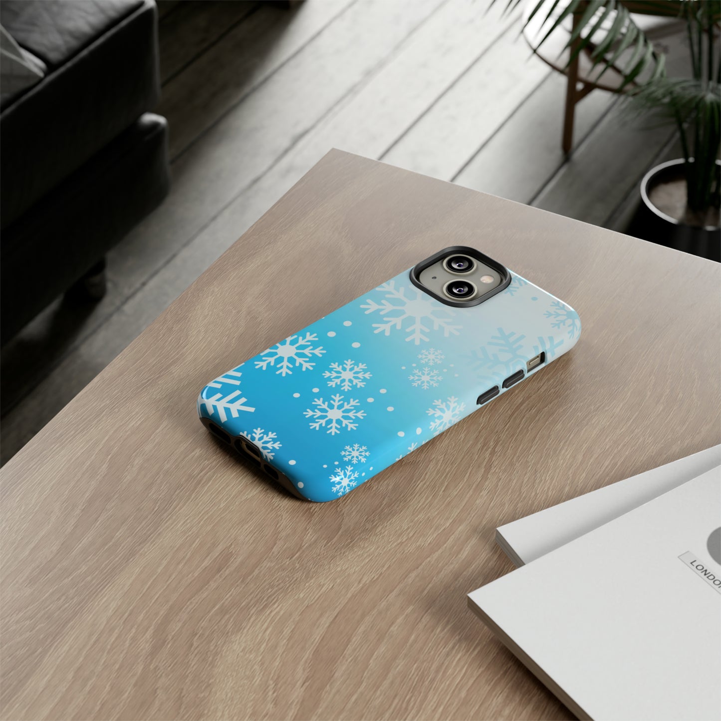 Winter, frozen, snowflake ombré protective phone case for Google, Samsung and IPhone