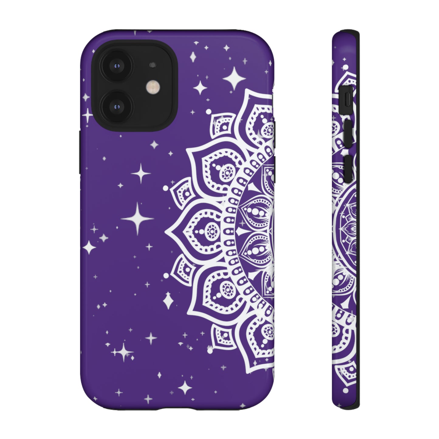 Purple mandala protective phone case for iPhone, Samsung and Google