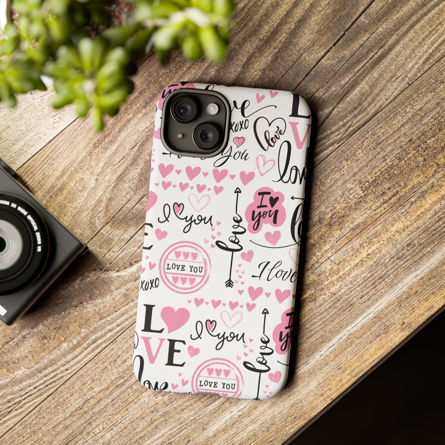 Valentine Love Pink Protective Phone Case for Iphone, Samsung and Google Devices
