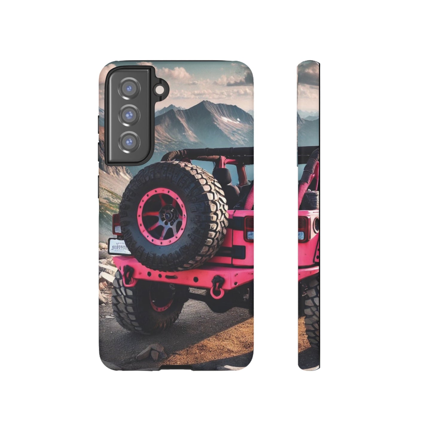 Pink Jeep Tire Protective Phone Case