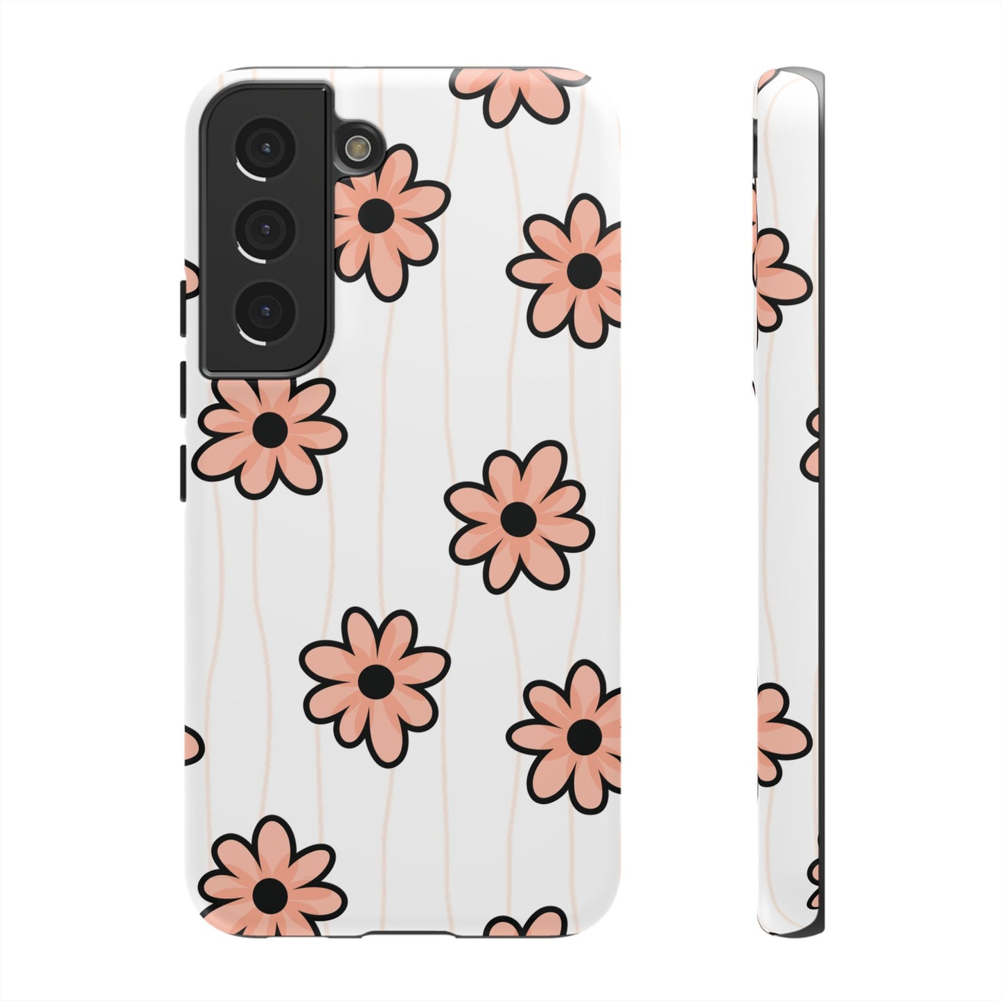 Pink Flowers Protective Phone Case