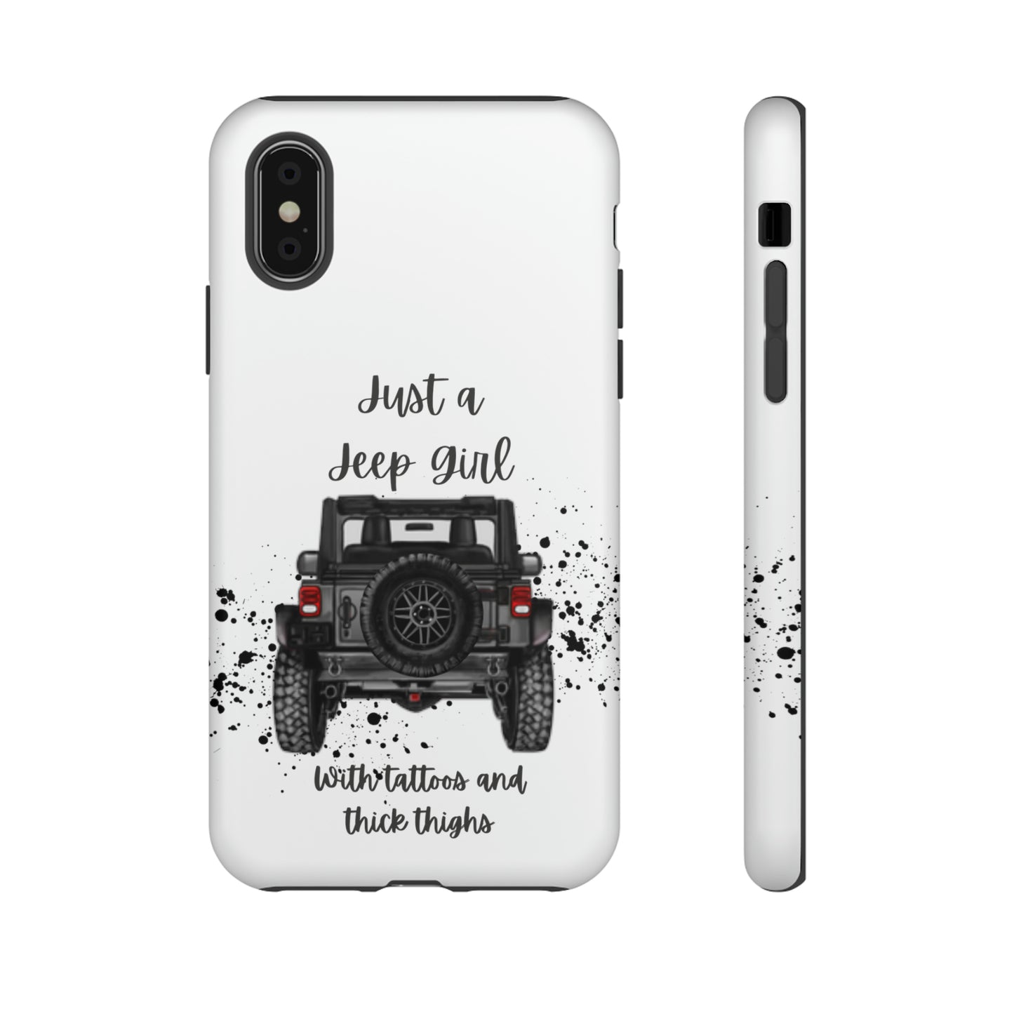 Off Road Girl with Tattoos and Thick Thighs Grey Protective Phkne Case