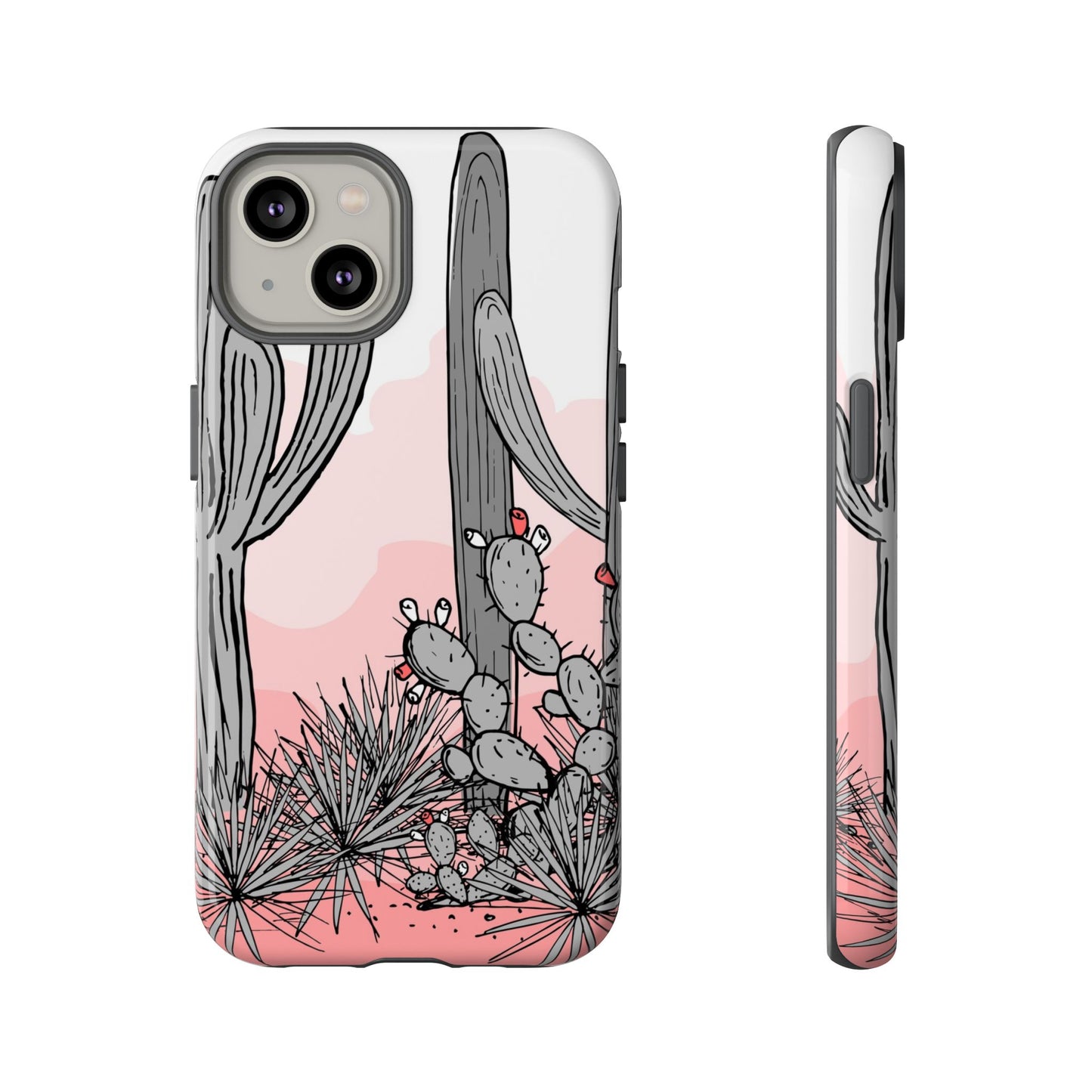 Pastel Cactus Sunset Protective Phone Case