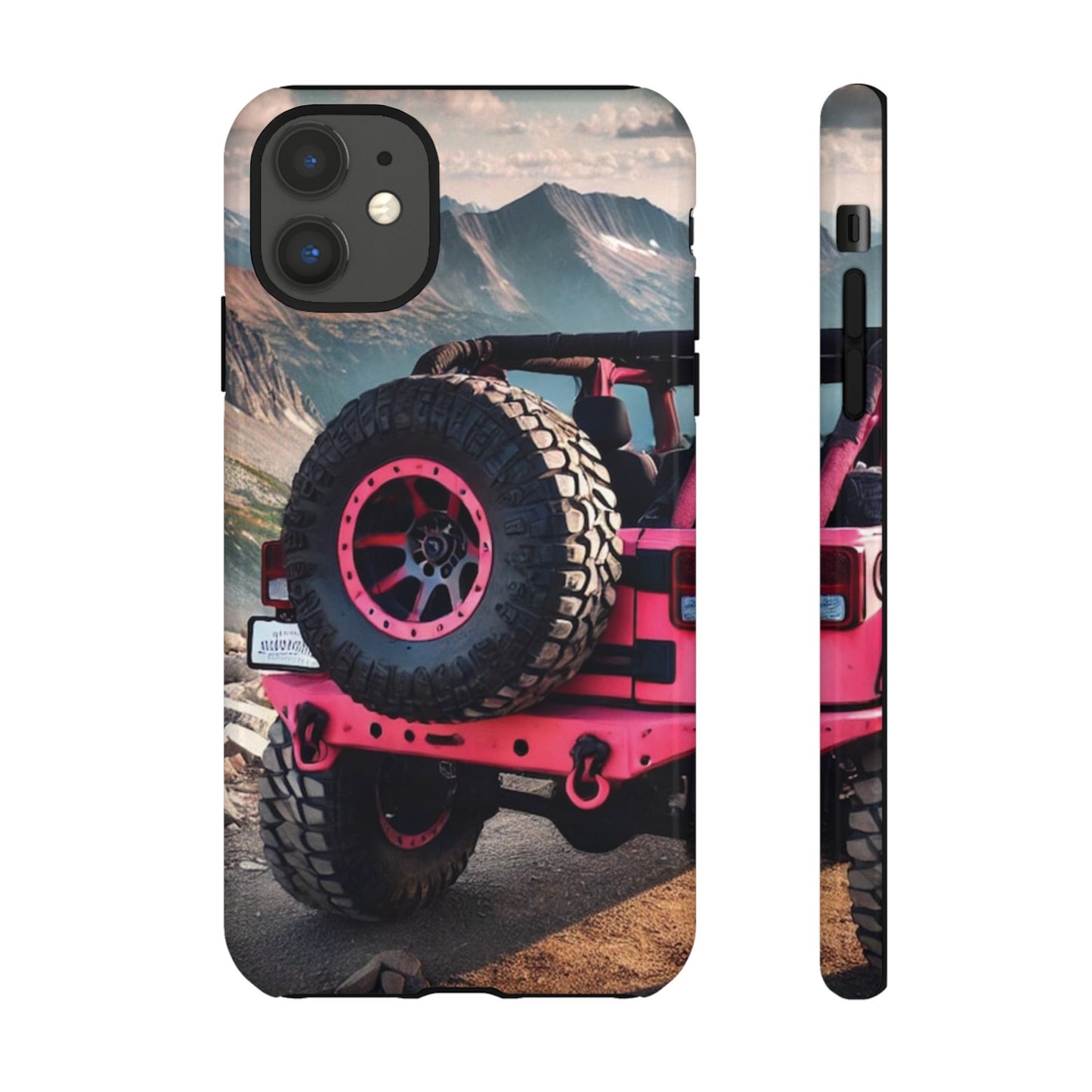 Pink Jeep Tire Protective Phone Case