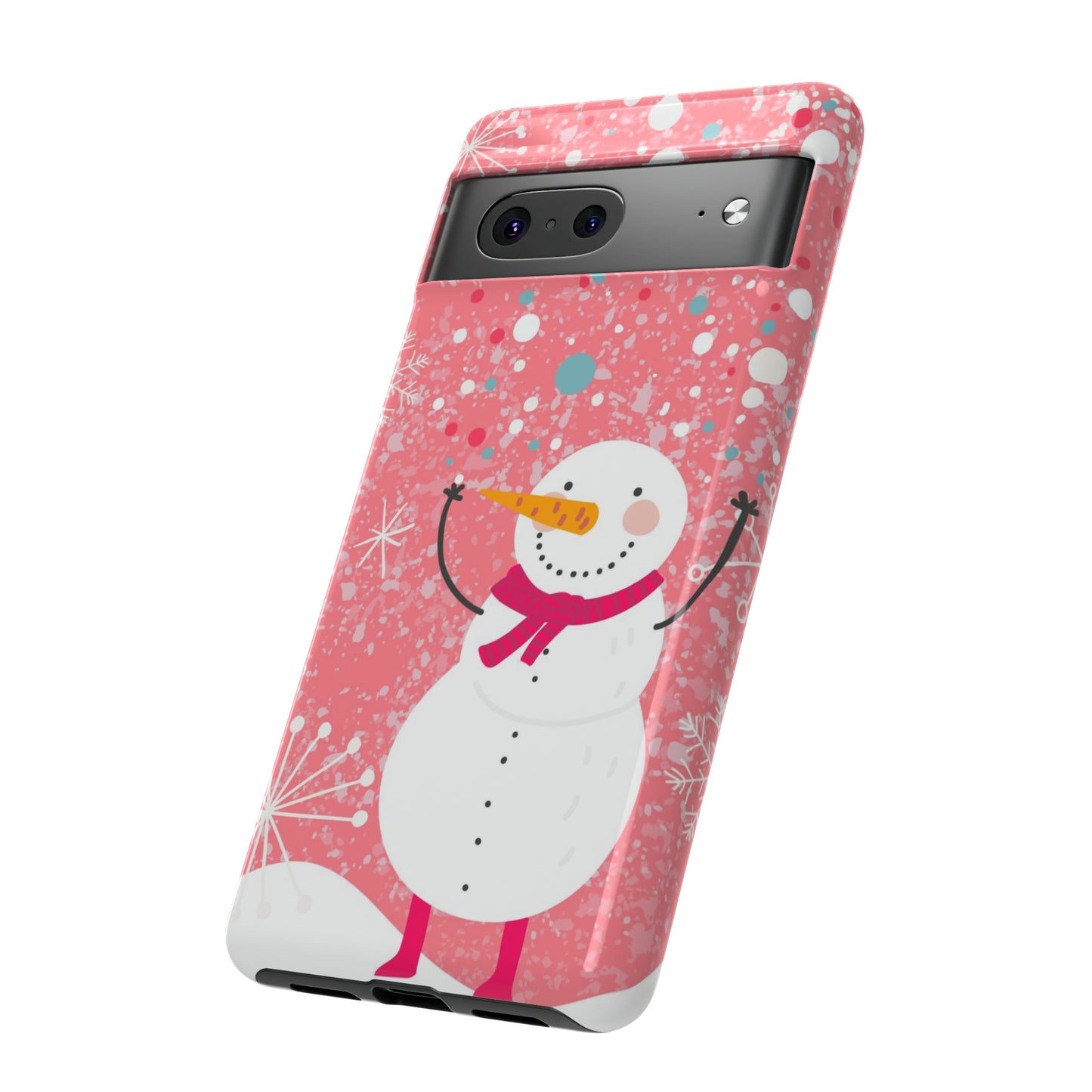 Pink Snowman Protective Case for Iphone, Samsung and a Google phones