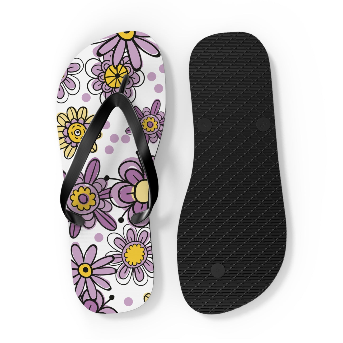 Purple Flower Summer Flip Flops