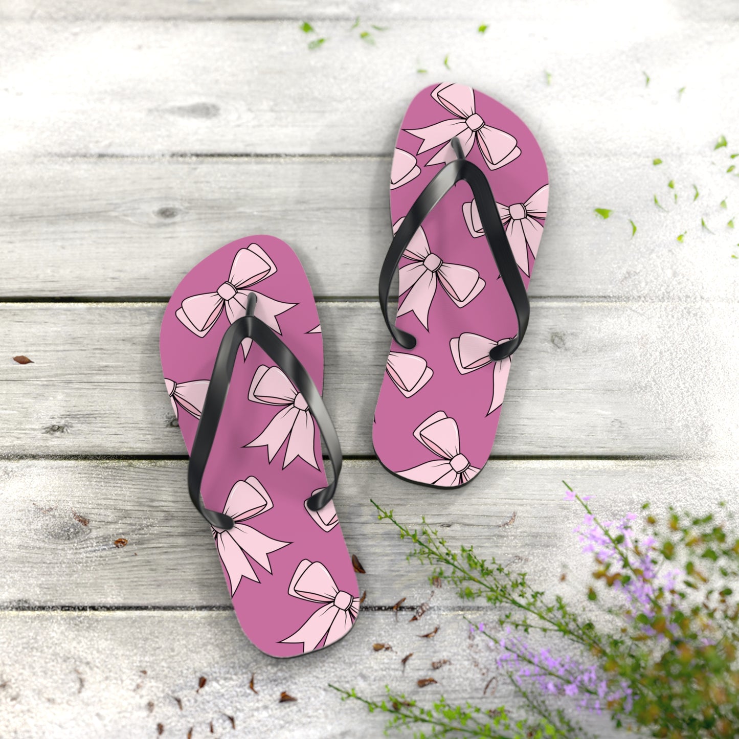 Pink Bow Flip Flops