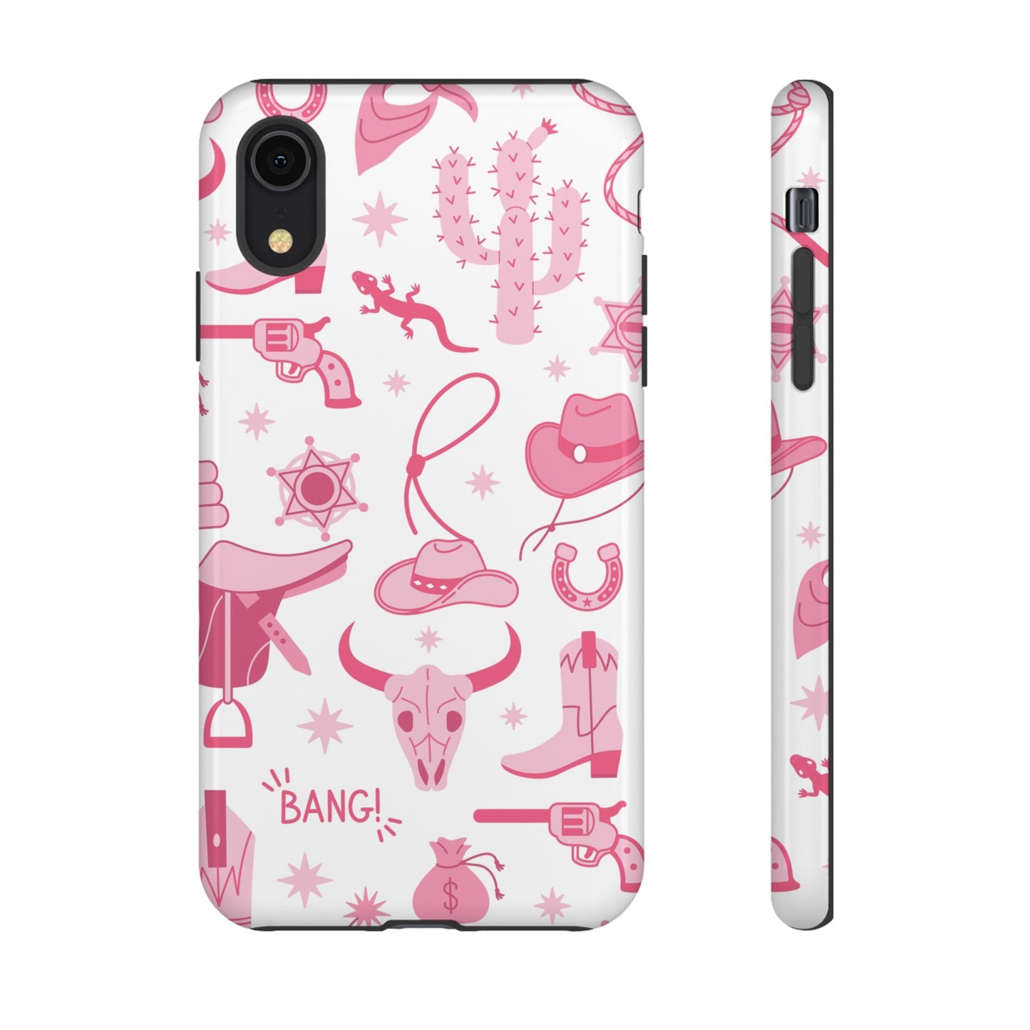 Pink Western Protective Phone Case for Iphone, Samsung and Google Phones