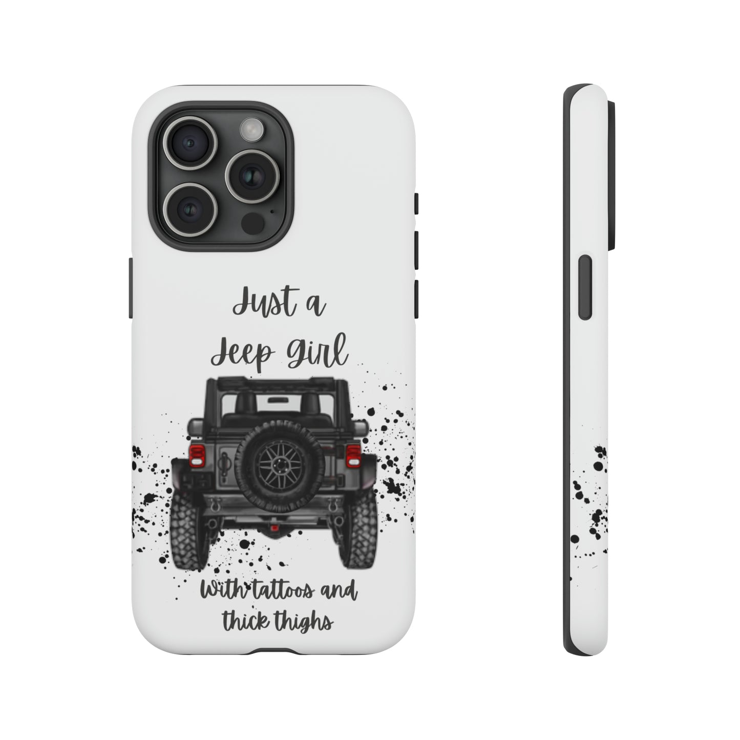 Off Road Girl with Tattoos and Thick Thighs Grey Protective Phkne Case