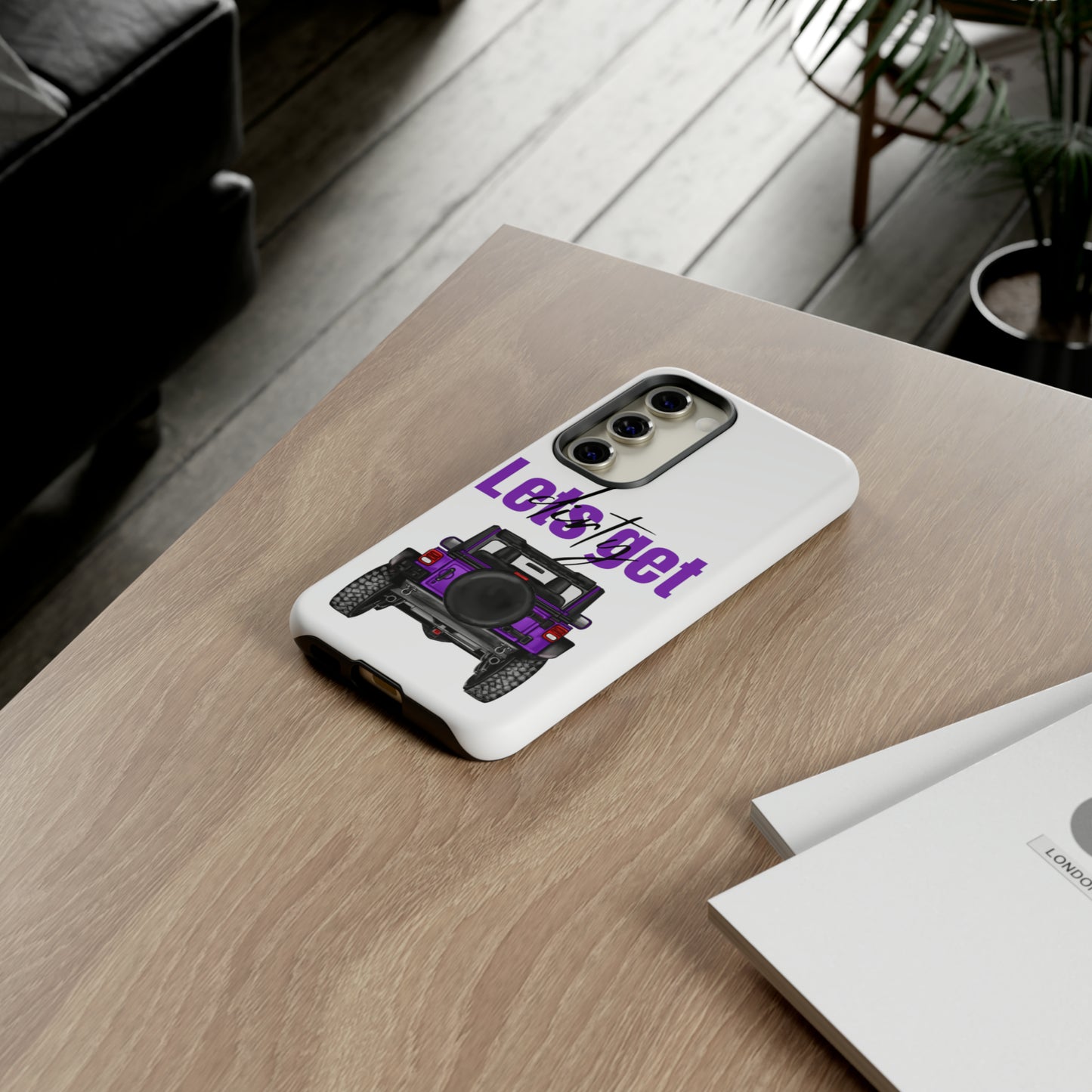 Lets Get Dirty Protective Phone Case for Iphone, Google and Samsung Purple