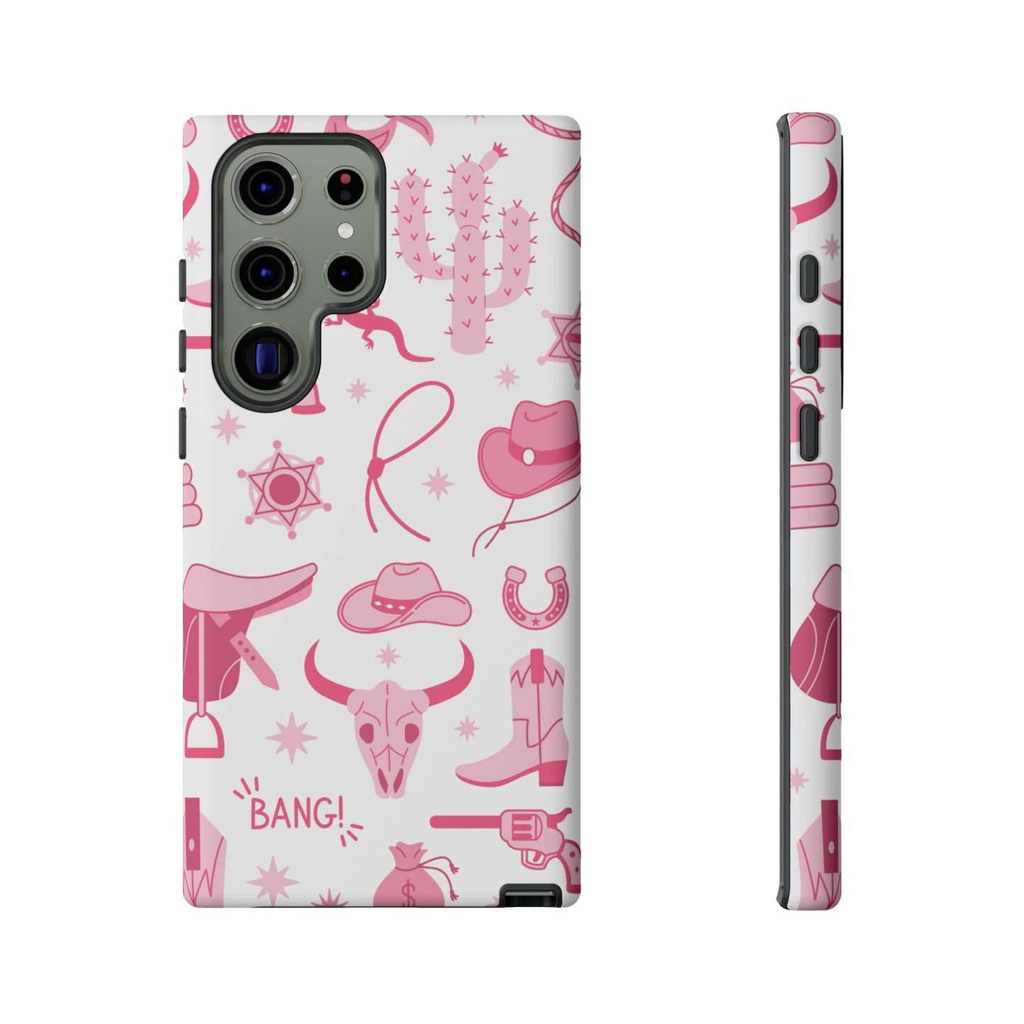 Pink Western Protective Phone Case for Iphone, Samsung and Google Phones