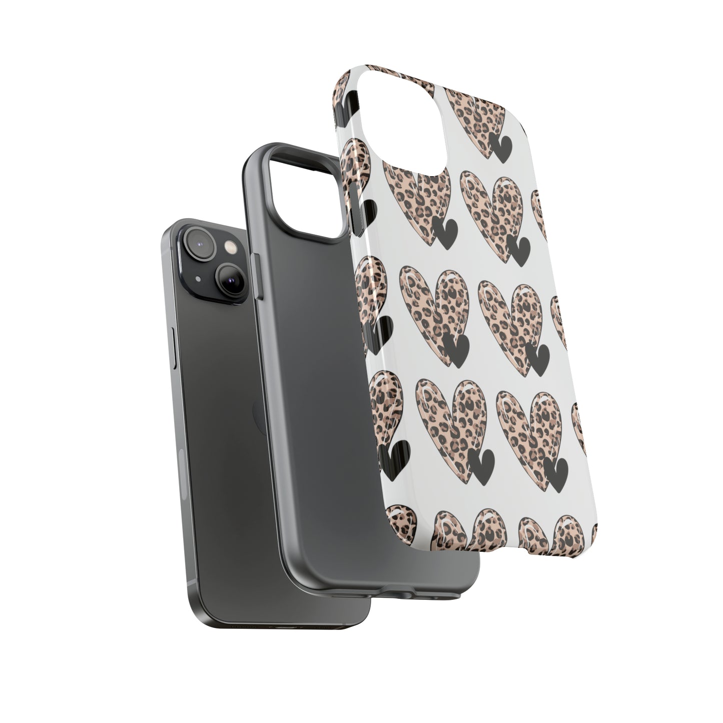 Leopard Hearts Protective Case for IPhone. Samsung and Google phones