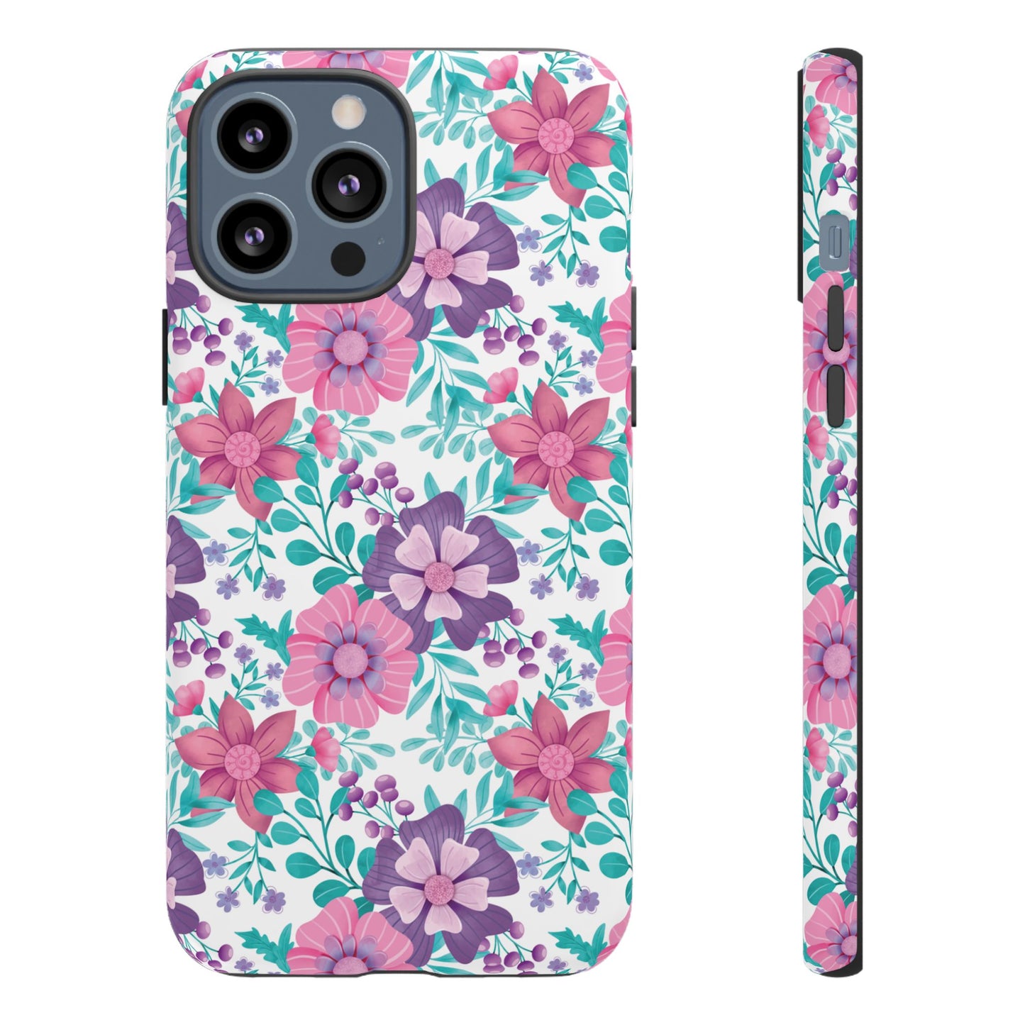 Pastel Flowers Protective Phone Case