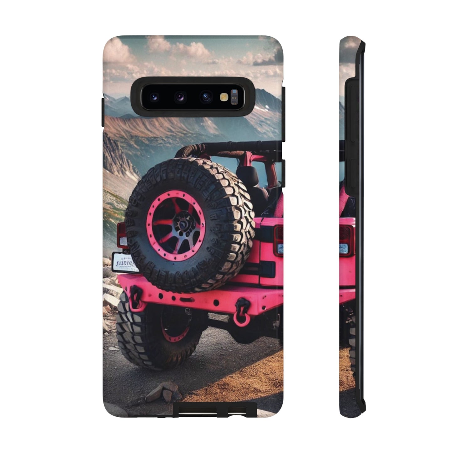 Pink Jeep Tire Protective Phone Case