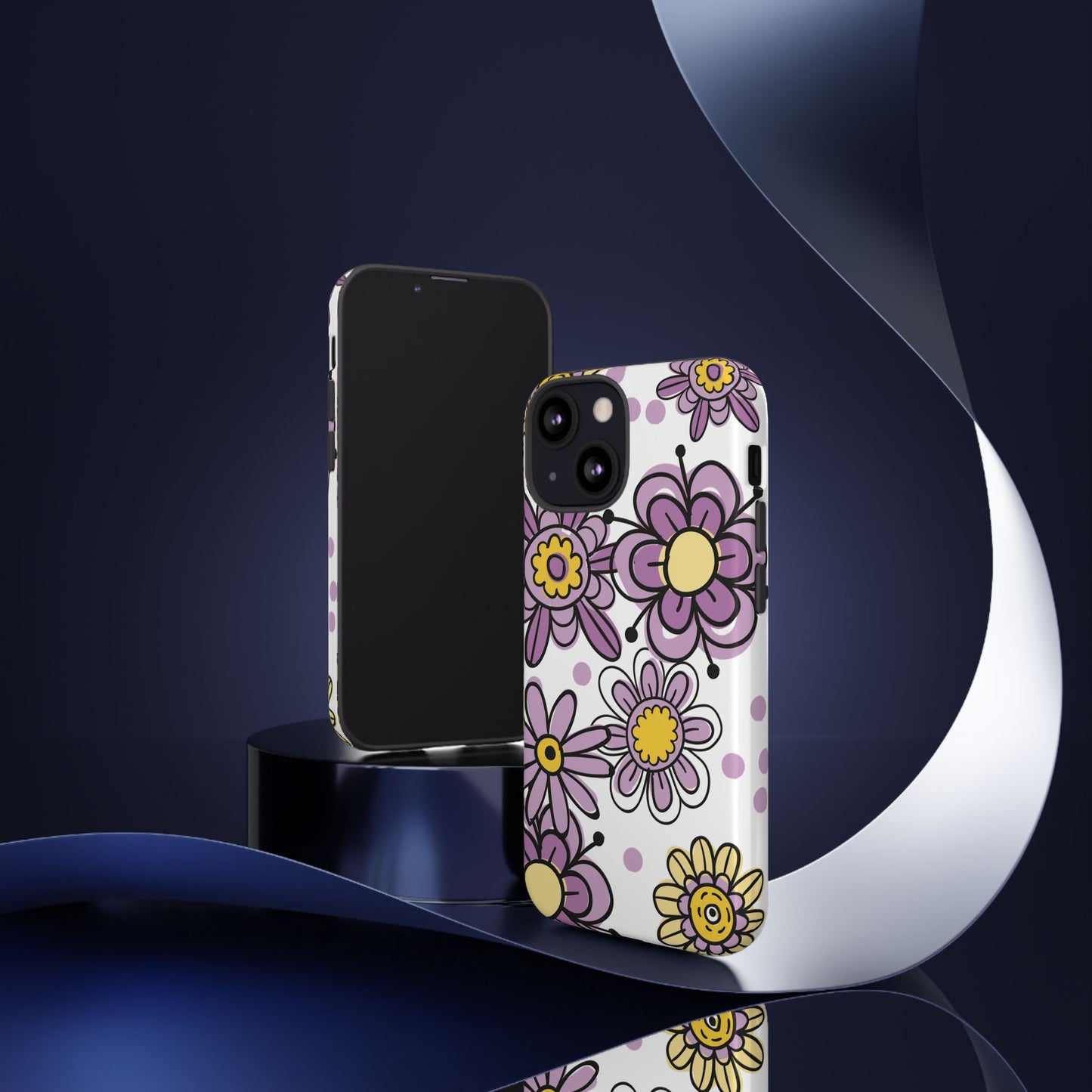 Purple Flowers Protective Phone Case