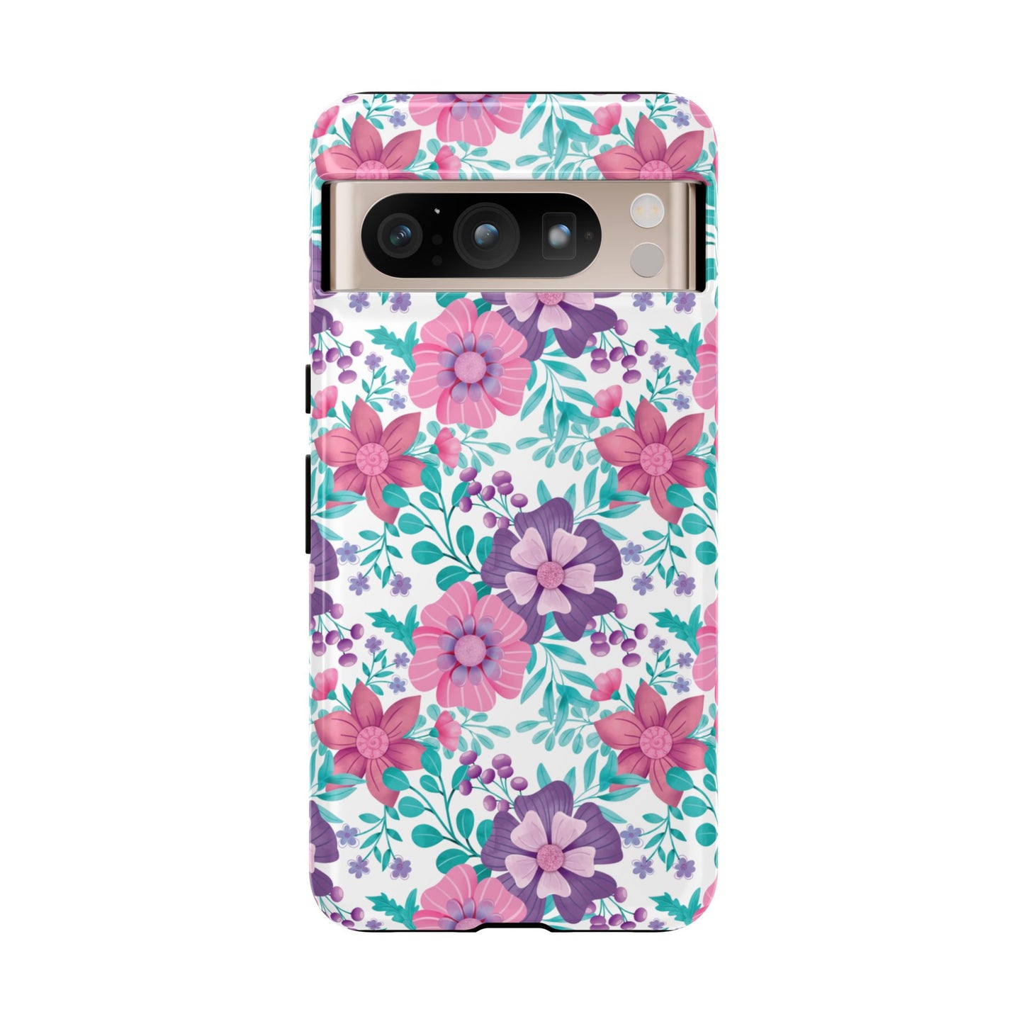 Pastel Flowers Protective Phone Case