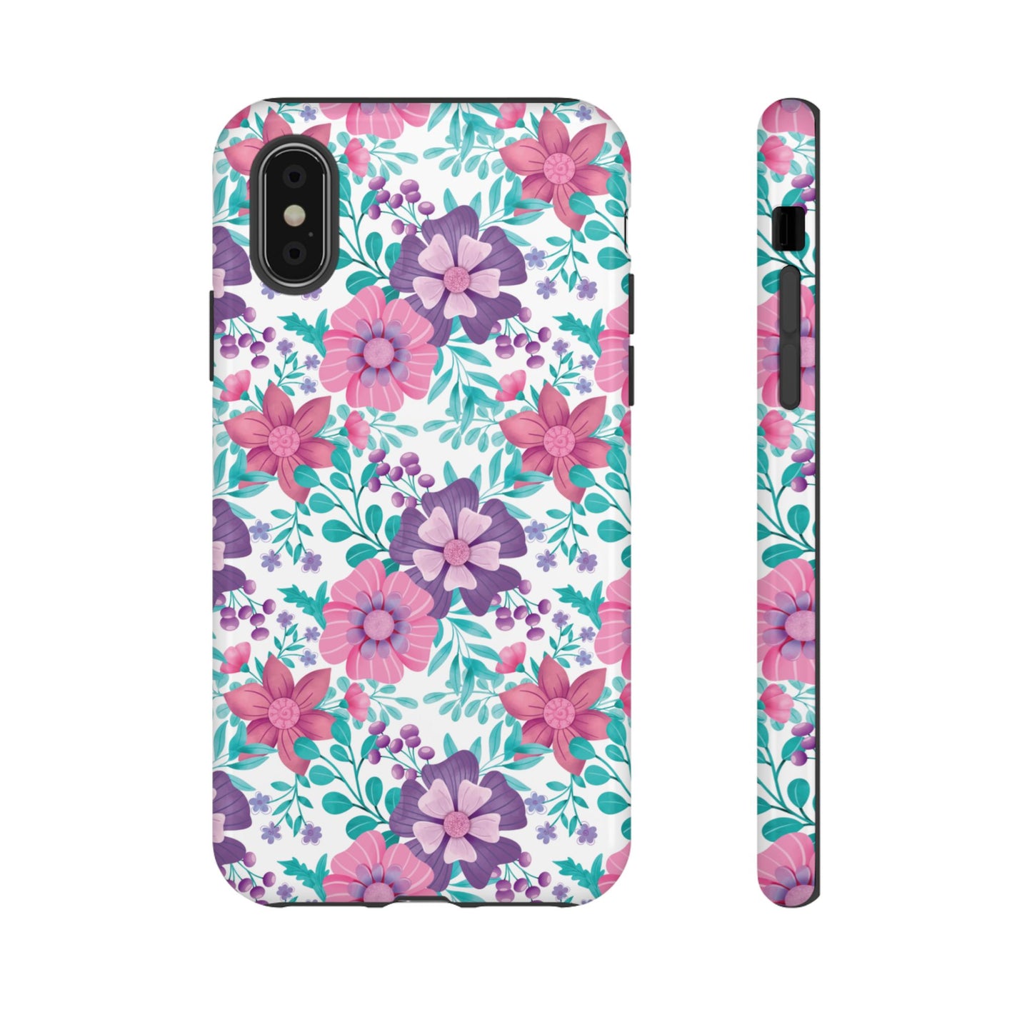 Pastel Flowers Protective Phone Case