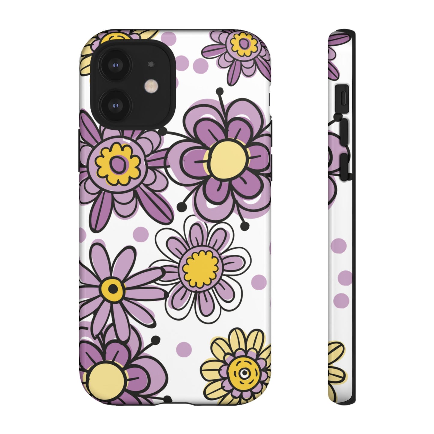 Purple Flowers Protective Phone Case