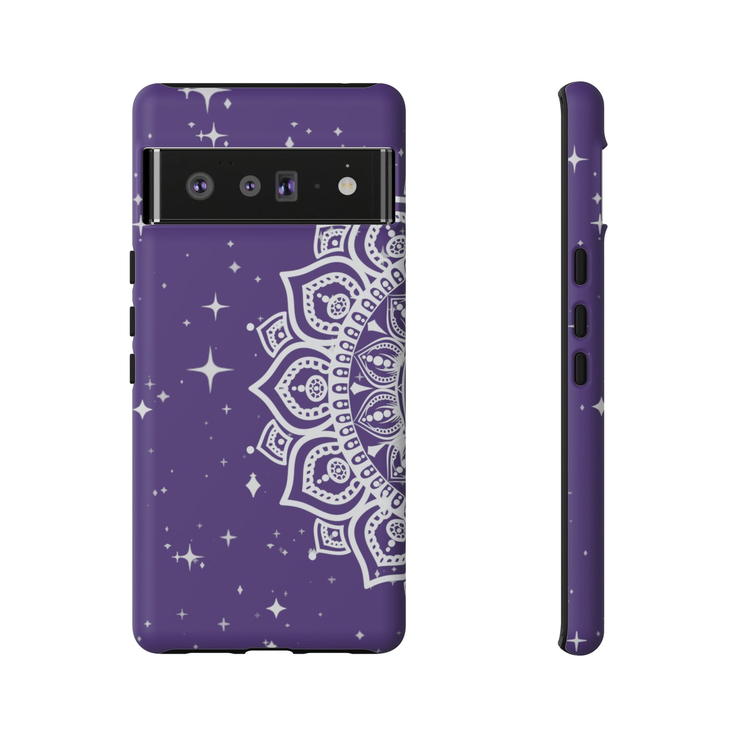 Purple mandala protective phone case for iPhone, Samsung and Google