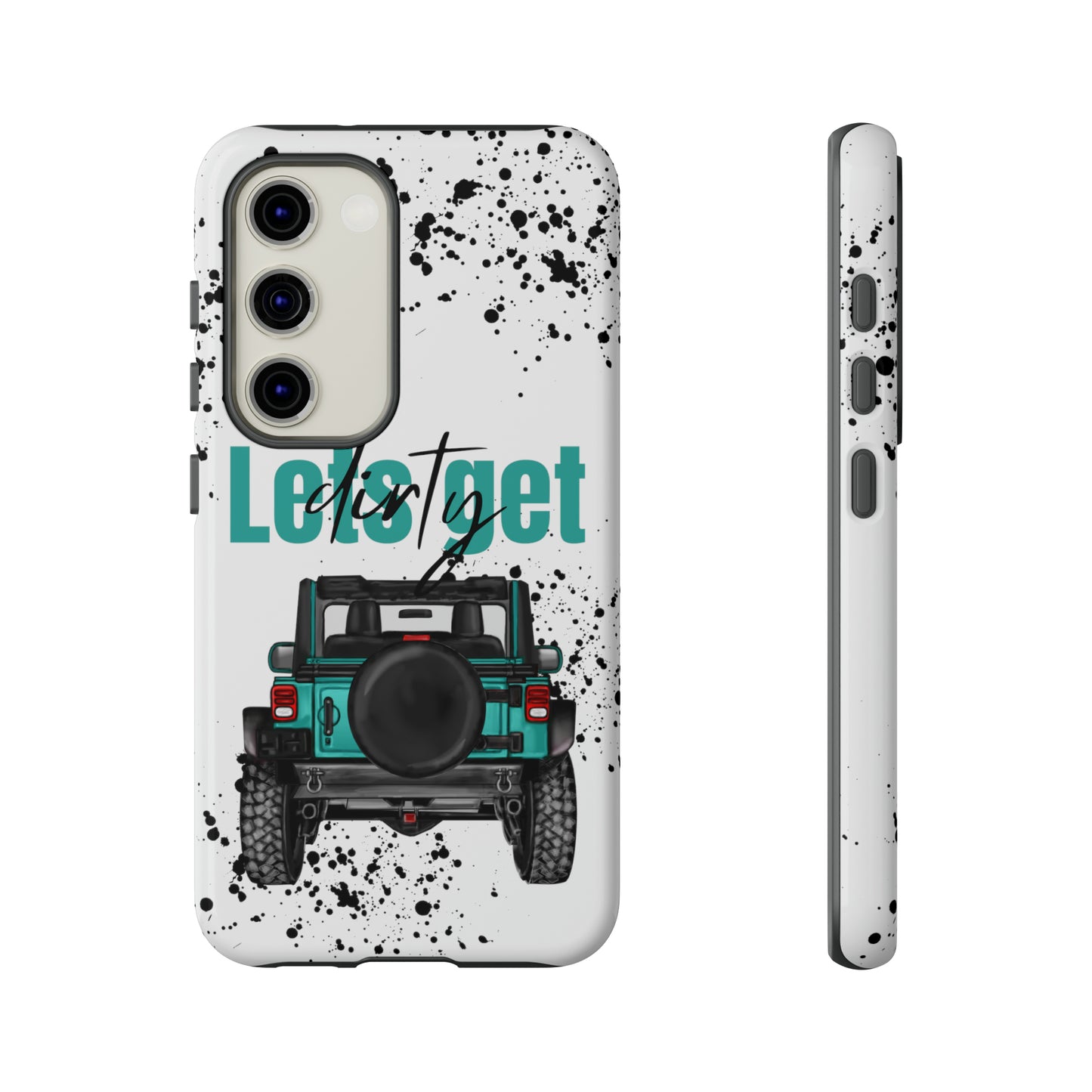 Lets Get Dirty Protective Phone Case for Iphone, Google and Samsung Splatter Turquoise