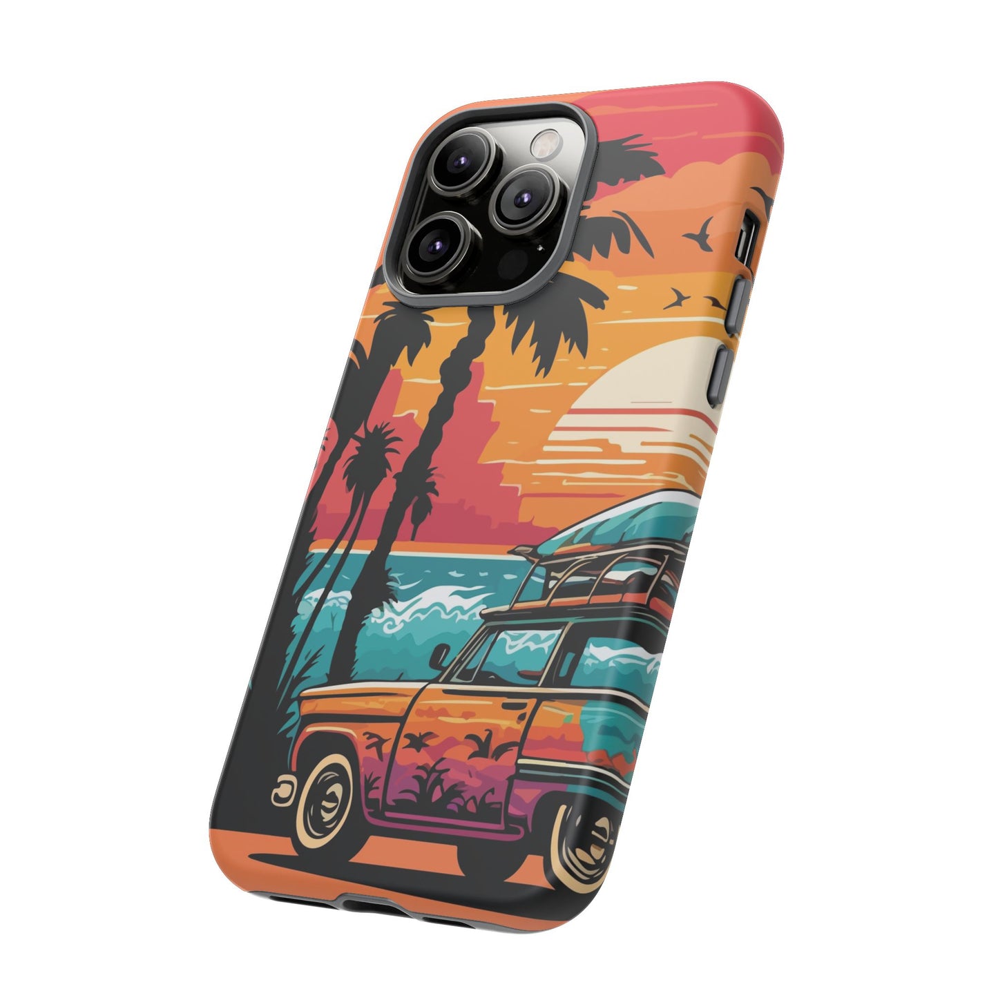 Summer Retro Sunset Protective Phone Case