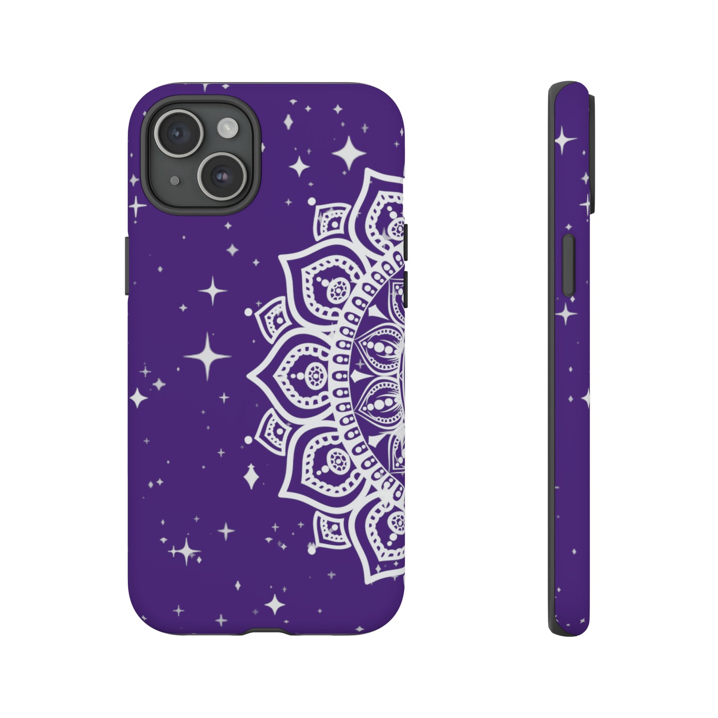 Purple mandala protective phone case for iPhone, Samsung and Google