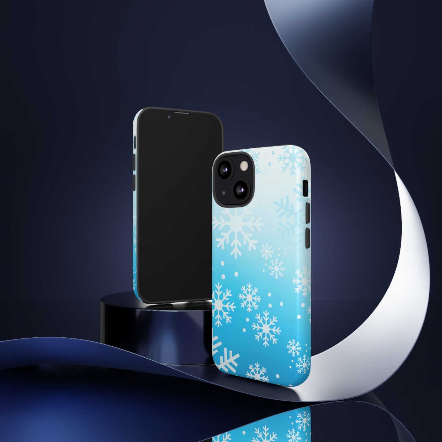 Winter, frozen, snowflake ombré protective phone case for Google, Samsung and IPhone