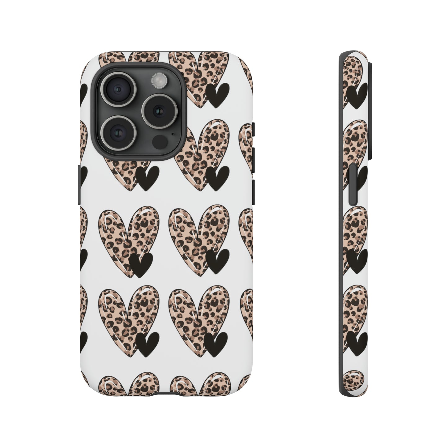 Leopard Hearts Protective Case for IPhone. Samsung and Google phones