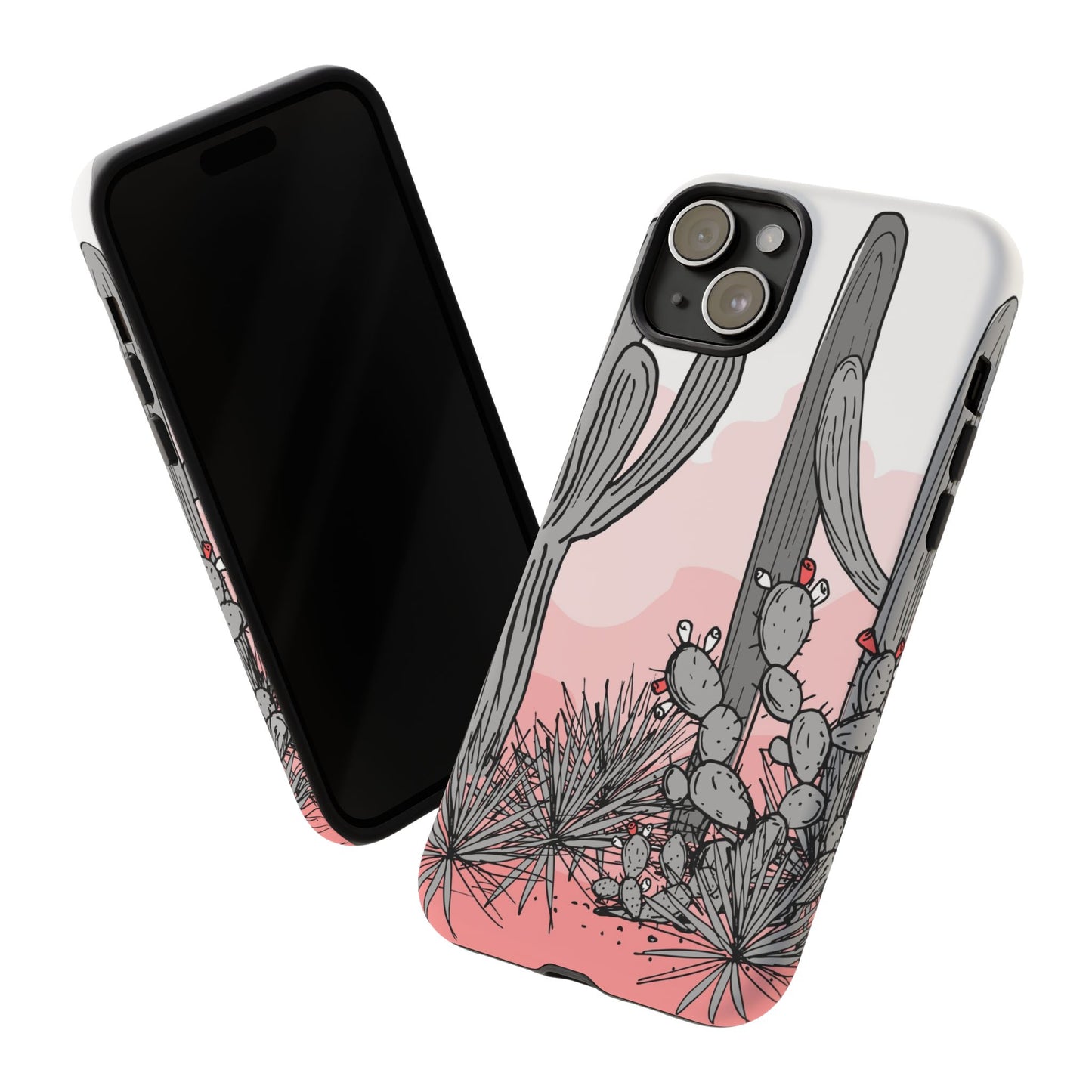 Pastel Cactus Sunset Protective Phone Case