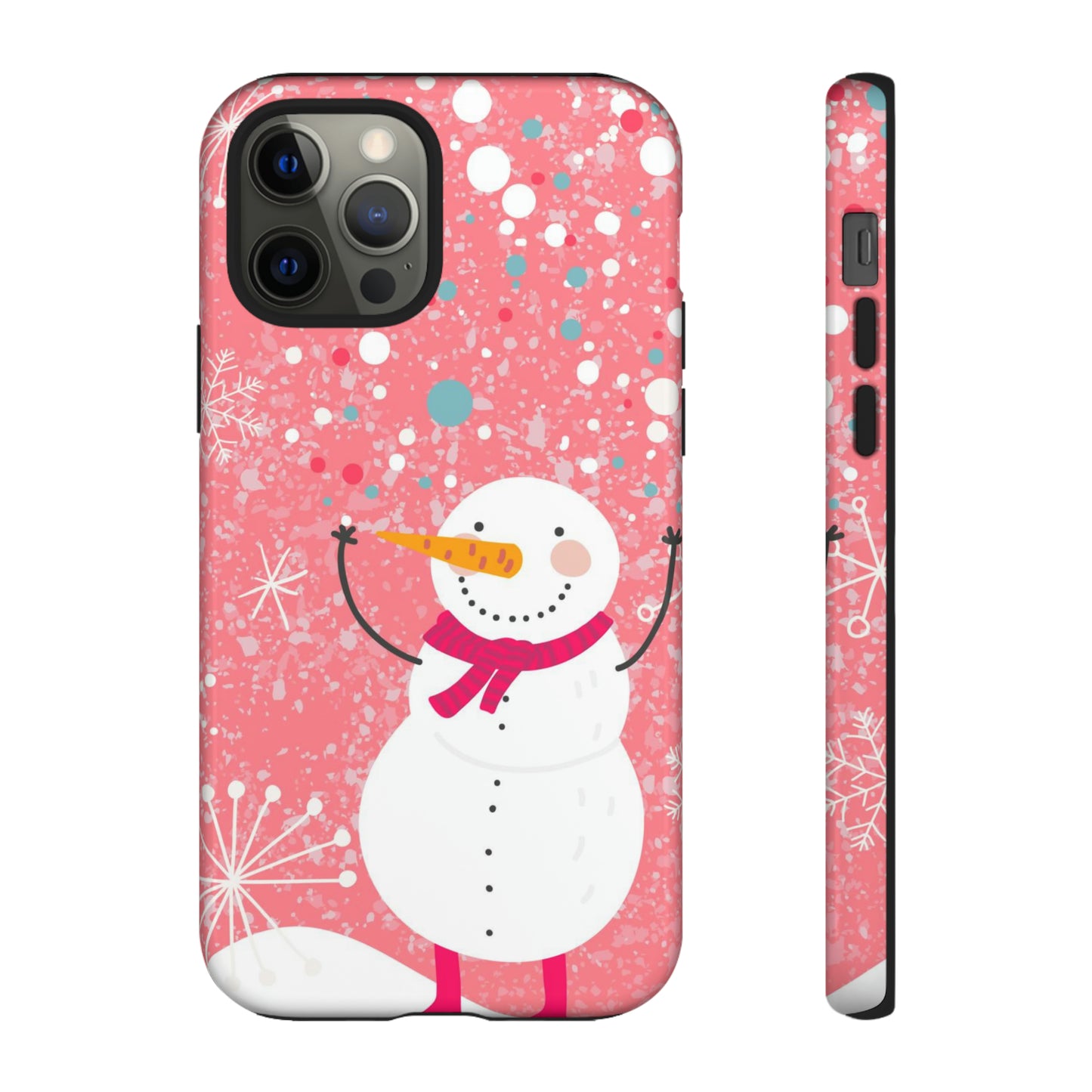 Pink Snowman Protective Case for Iphone, Samsung and a Google phones