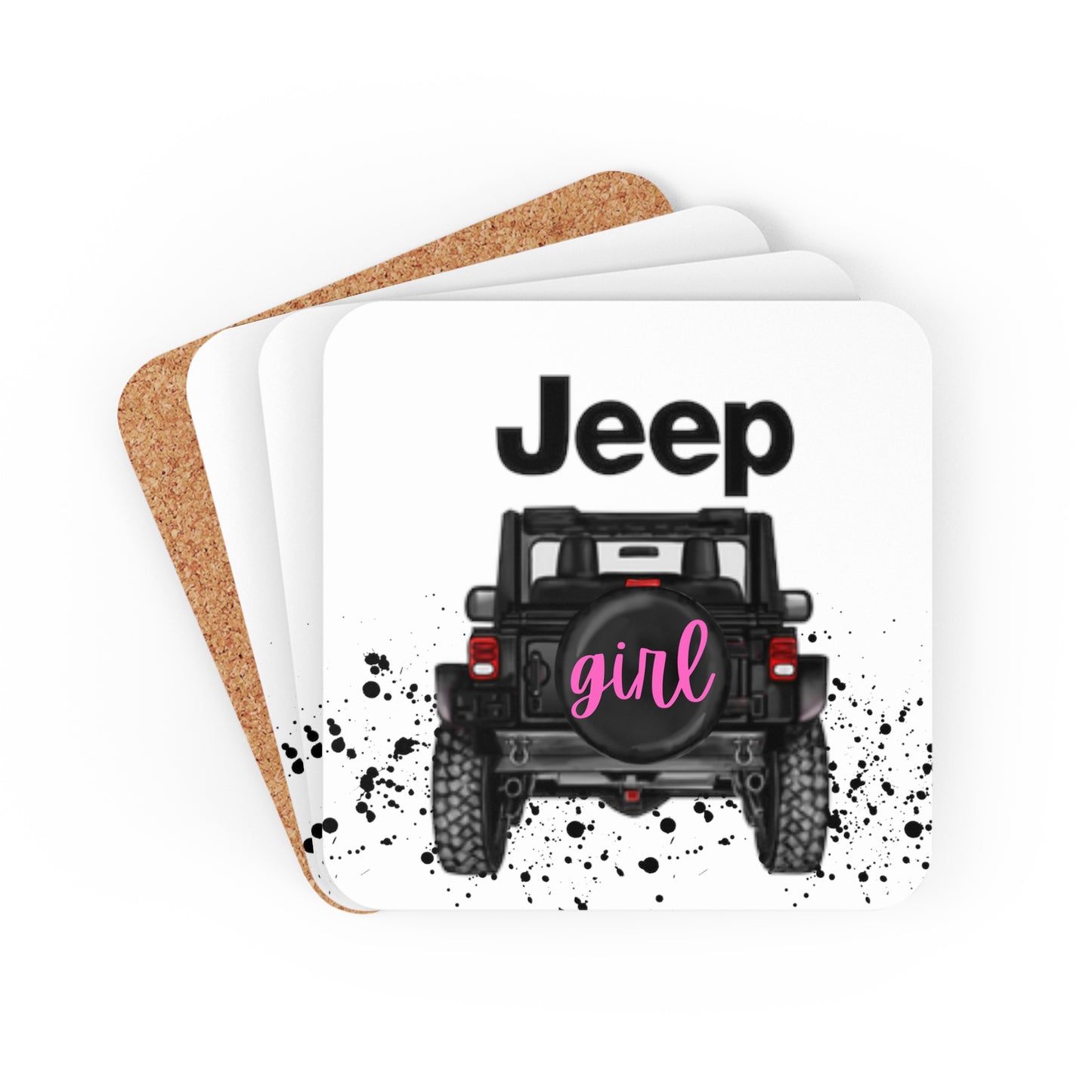 Off Road Girl Corkwood Coaster Set