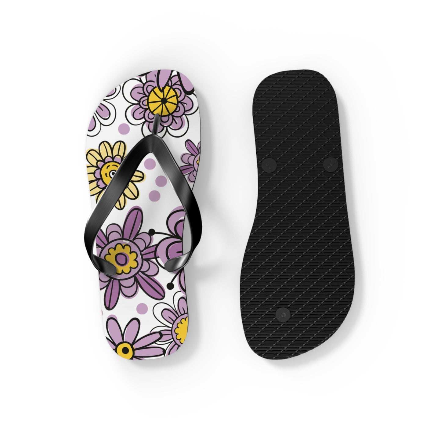 Purple Flower Summer Flip Flops