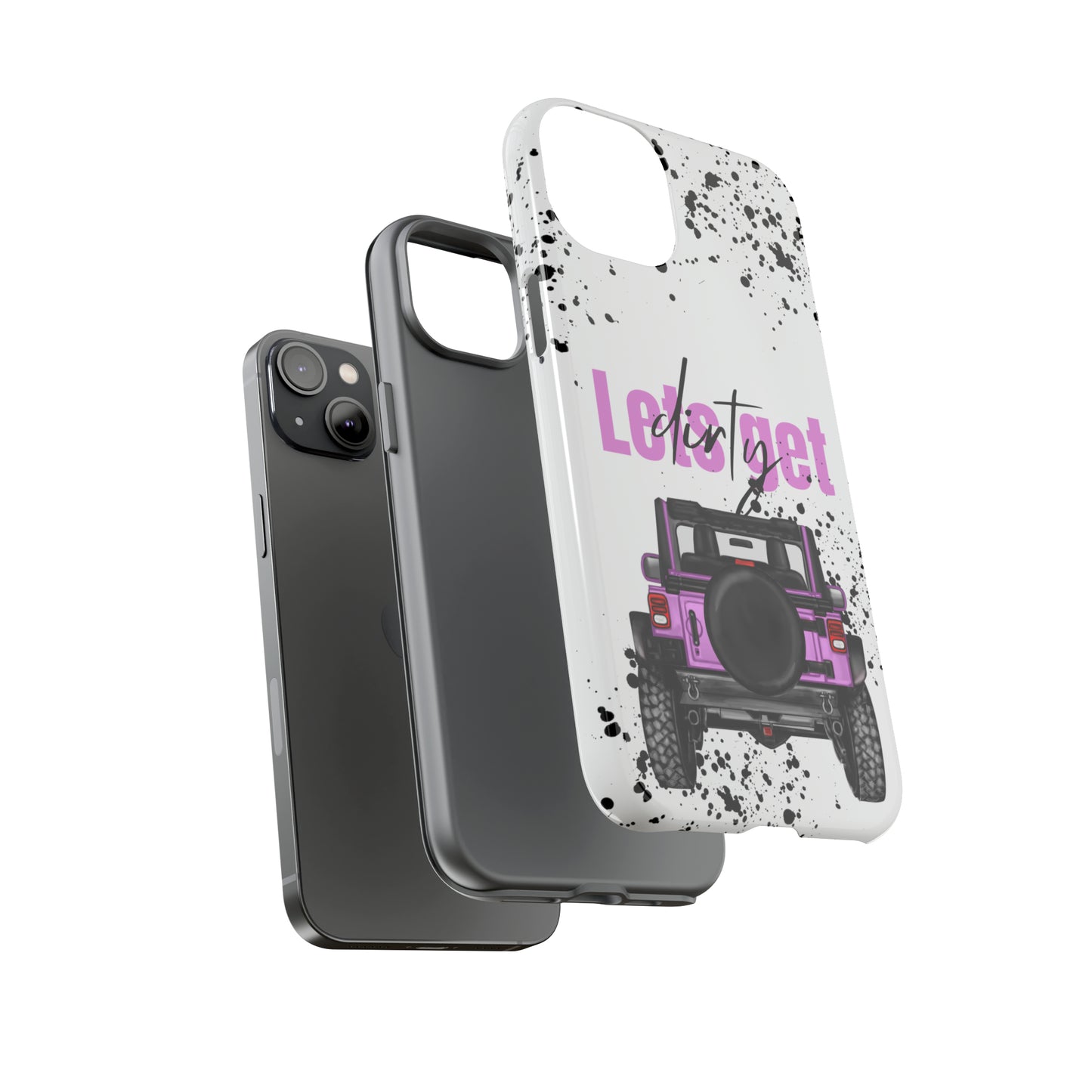 Lets Get Dirty Protective Phone Case for Iphone, Google and Samsung Splatter Purple