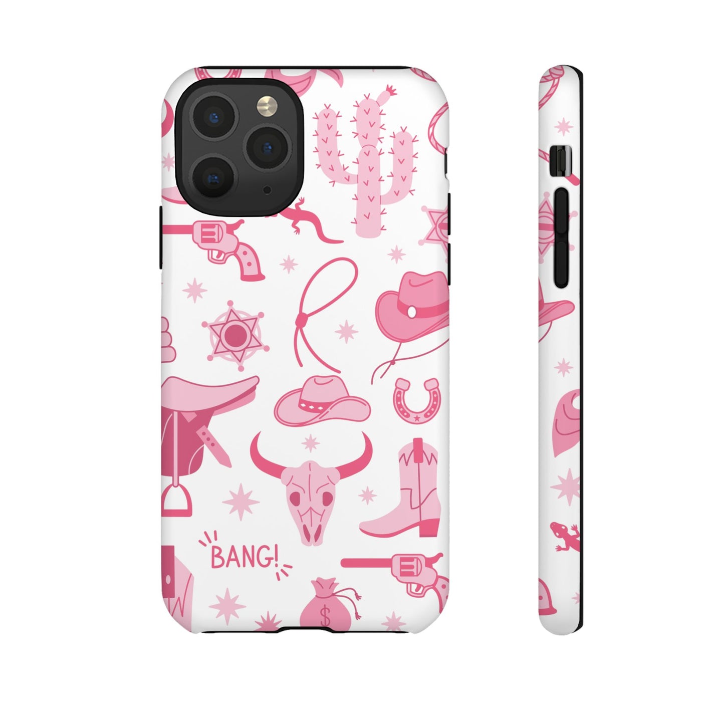 Pink Western Protective Phone Case for Iphone, Samsung and Google Phones