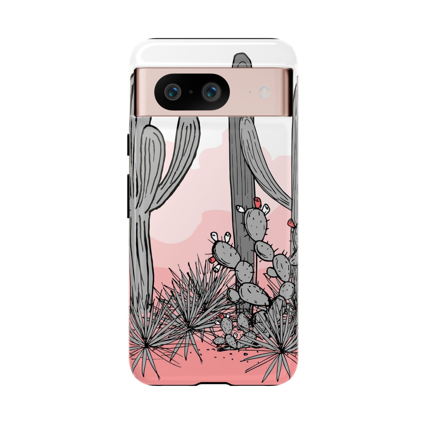 Pastel Cactus Sunset Protective Phone Case
