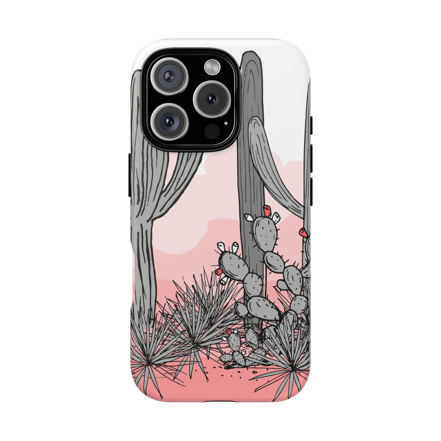 Pastel Cactus Sunset Protective Phone Case