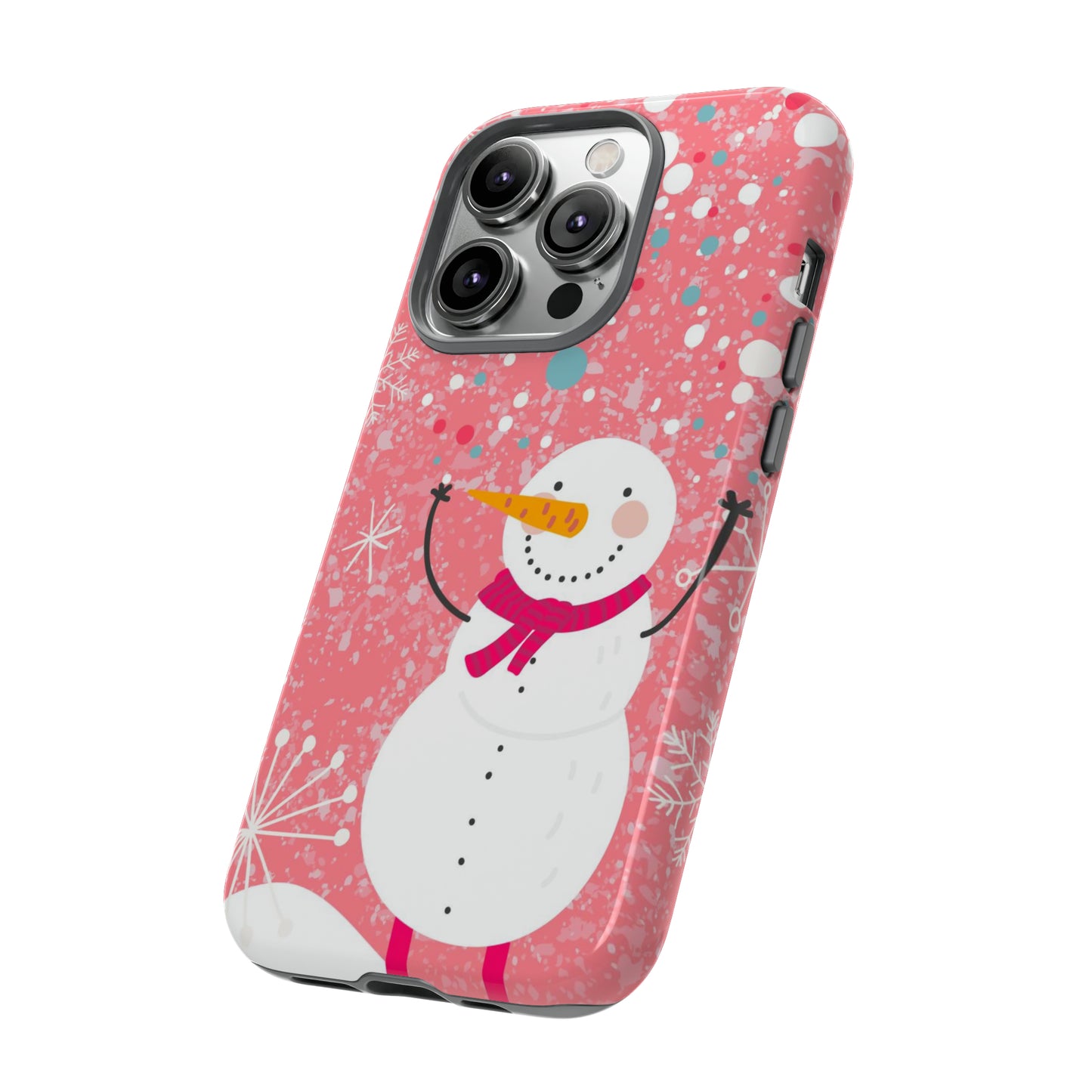 Pink Snowman Protective Case for Iphone, Samsung and a Google phones