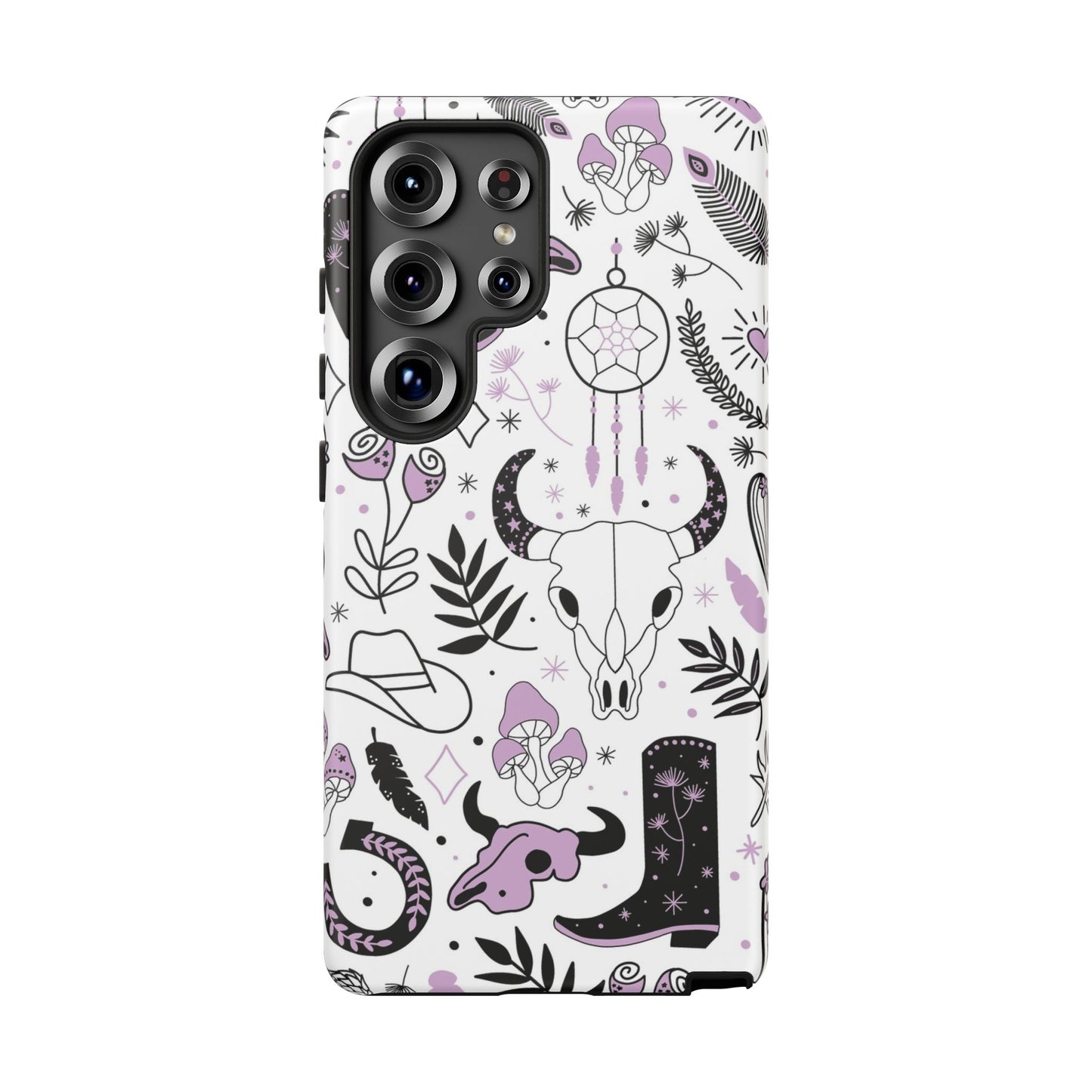 Purple and Black Western Protective Drop Proof Case Iphone, Samsung and Google phones