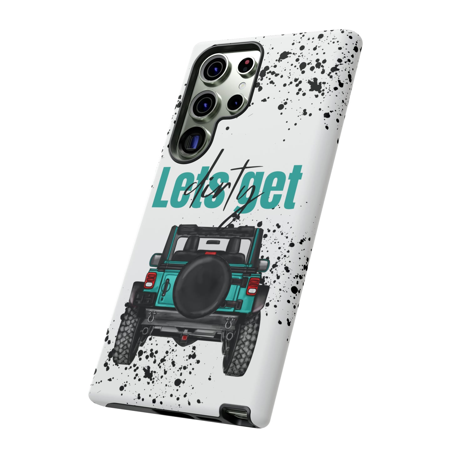 Lets Get Dirty Protective Phone Case for Iphone, Google and Samsung Splatter Turquoise