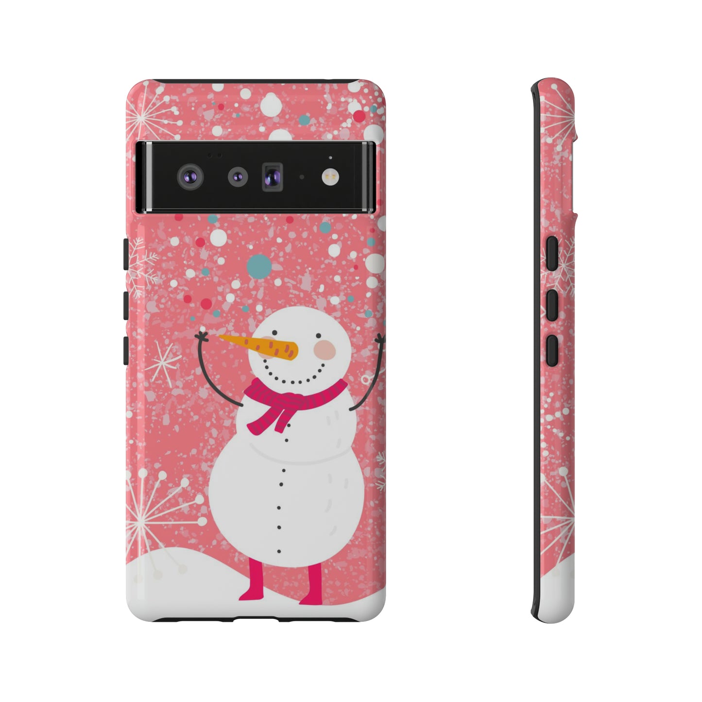 Pink Snowman Protective Case for Iphone, Samsung and a Google phones