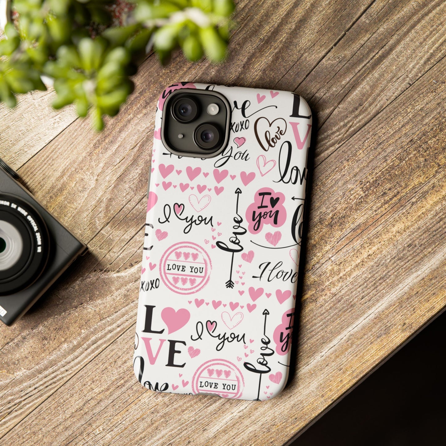 Valentine Love Pink Protective Phone Case for Iphone, Samsung and Google Devices