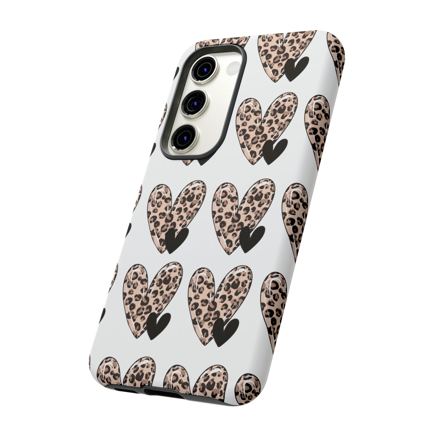 Leopard Hearts Protective Case for IPhone. Samsung and Google phones