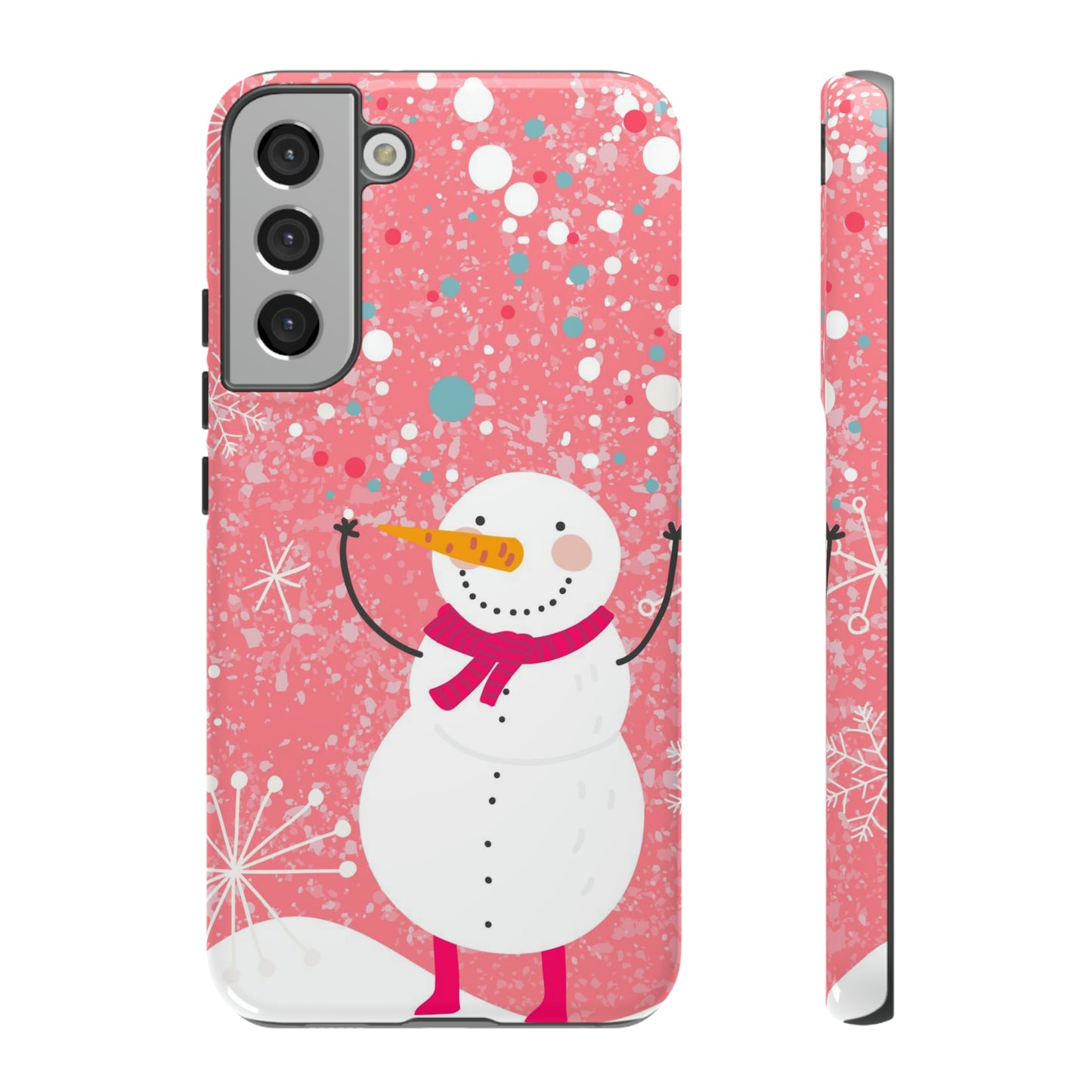 Pink Snowman Protective Case for Iphone, Samsung and a Google phones