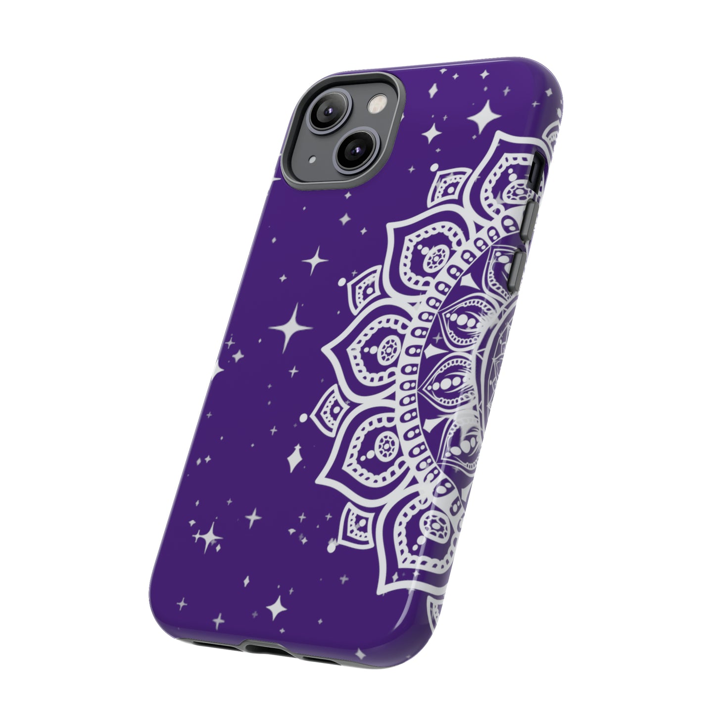 Purple mandala protective phone case for iPhone, Samsung and Google