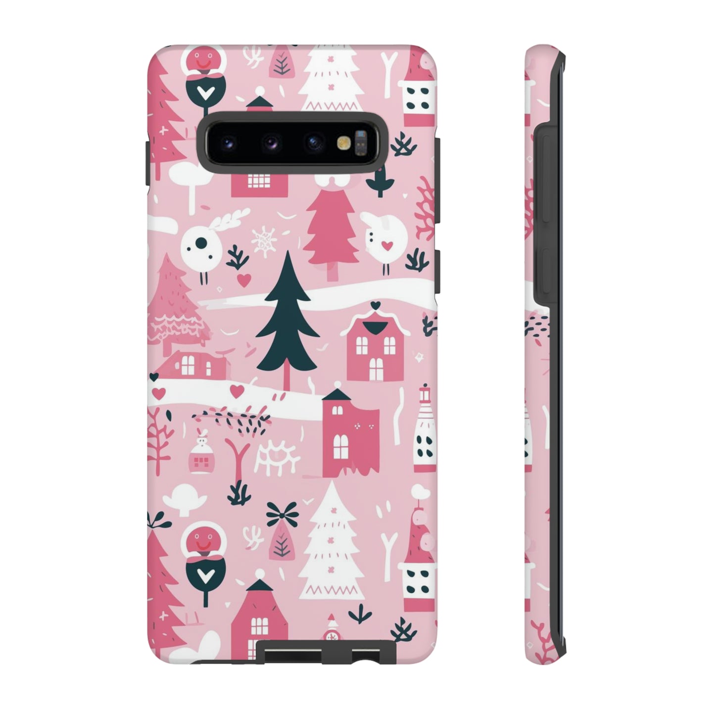 Pink Christmas Design Protective Case for Iphone, Samsung and Google Phones