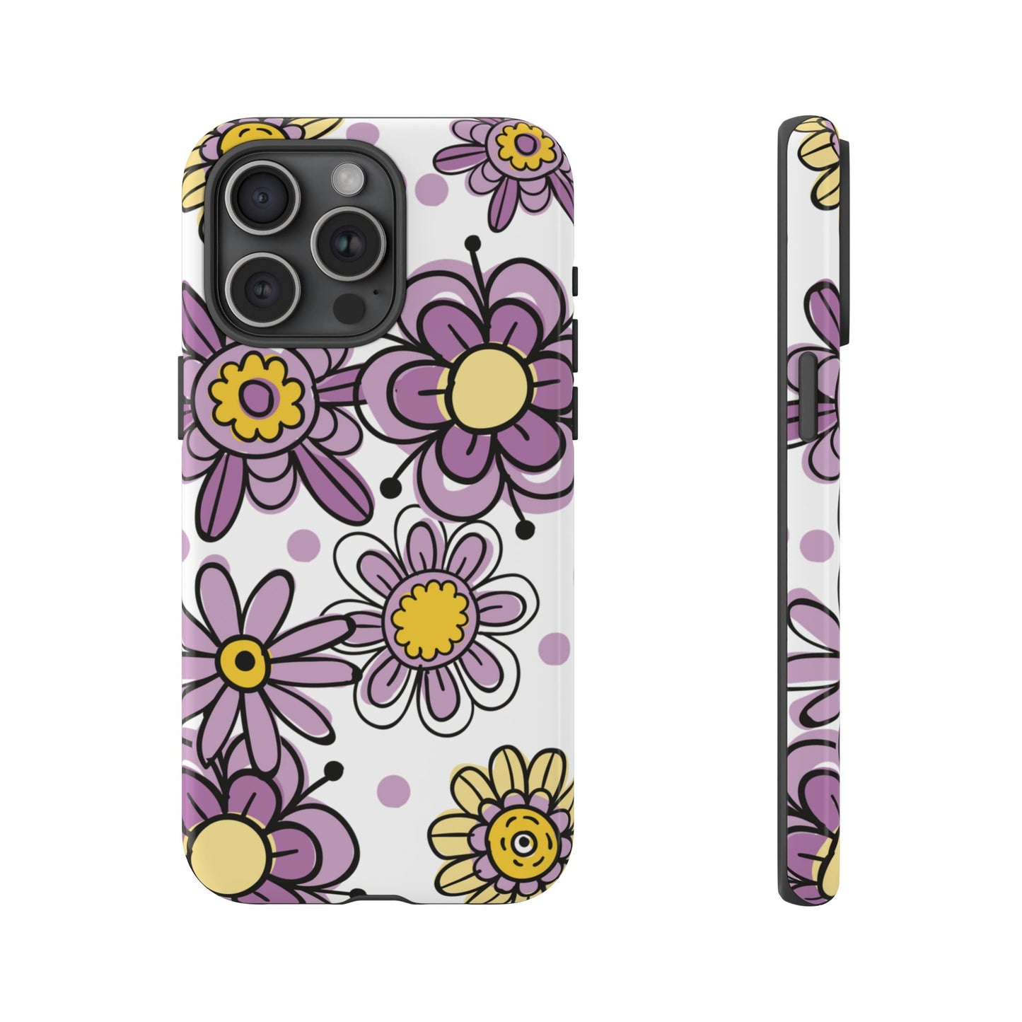Purple Flowers Protective Phone Case
