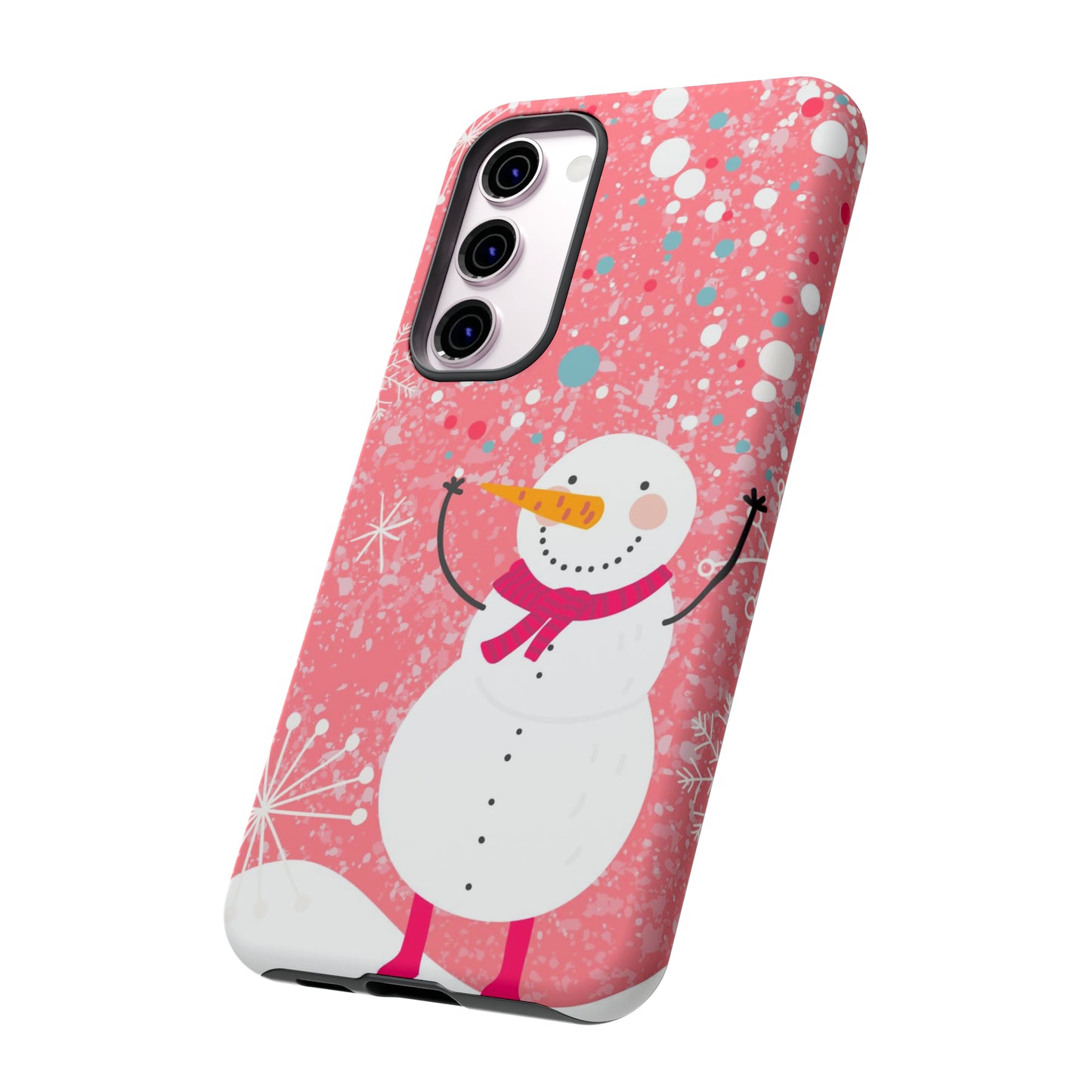 Pink Snowman Protective Case for Iphone, Samsung and a Google phones