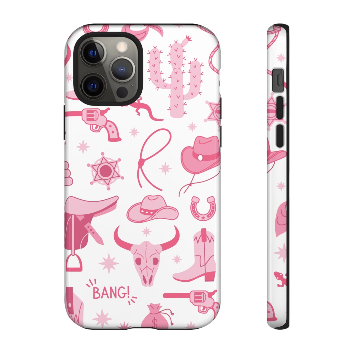 Pink Western Protective Phone Case for Iphone, Samsung and Google Phones
