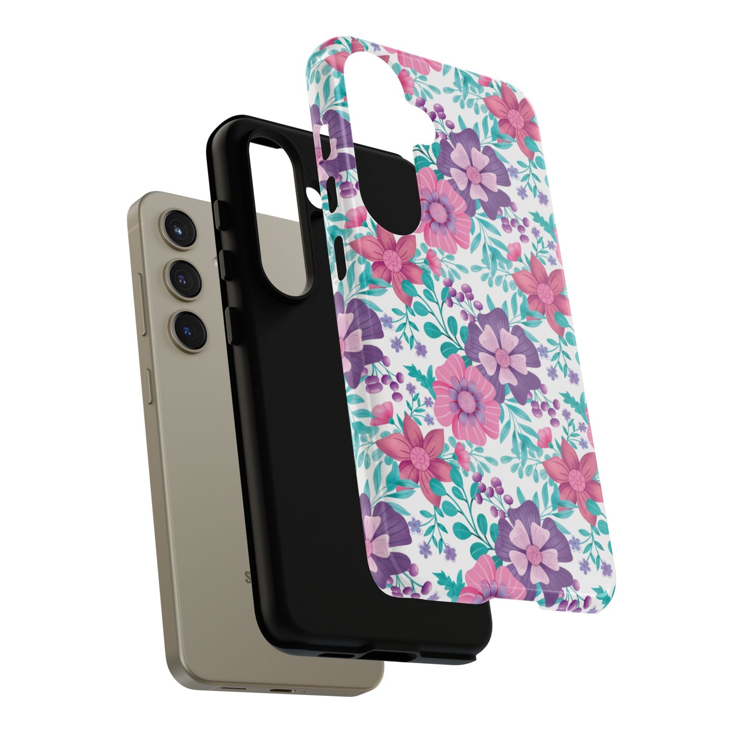 Pastel Flowers Protective Phone Case